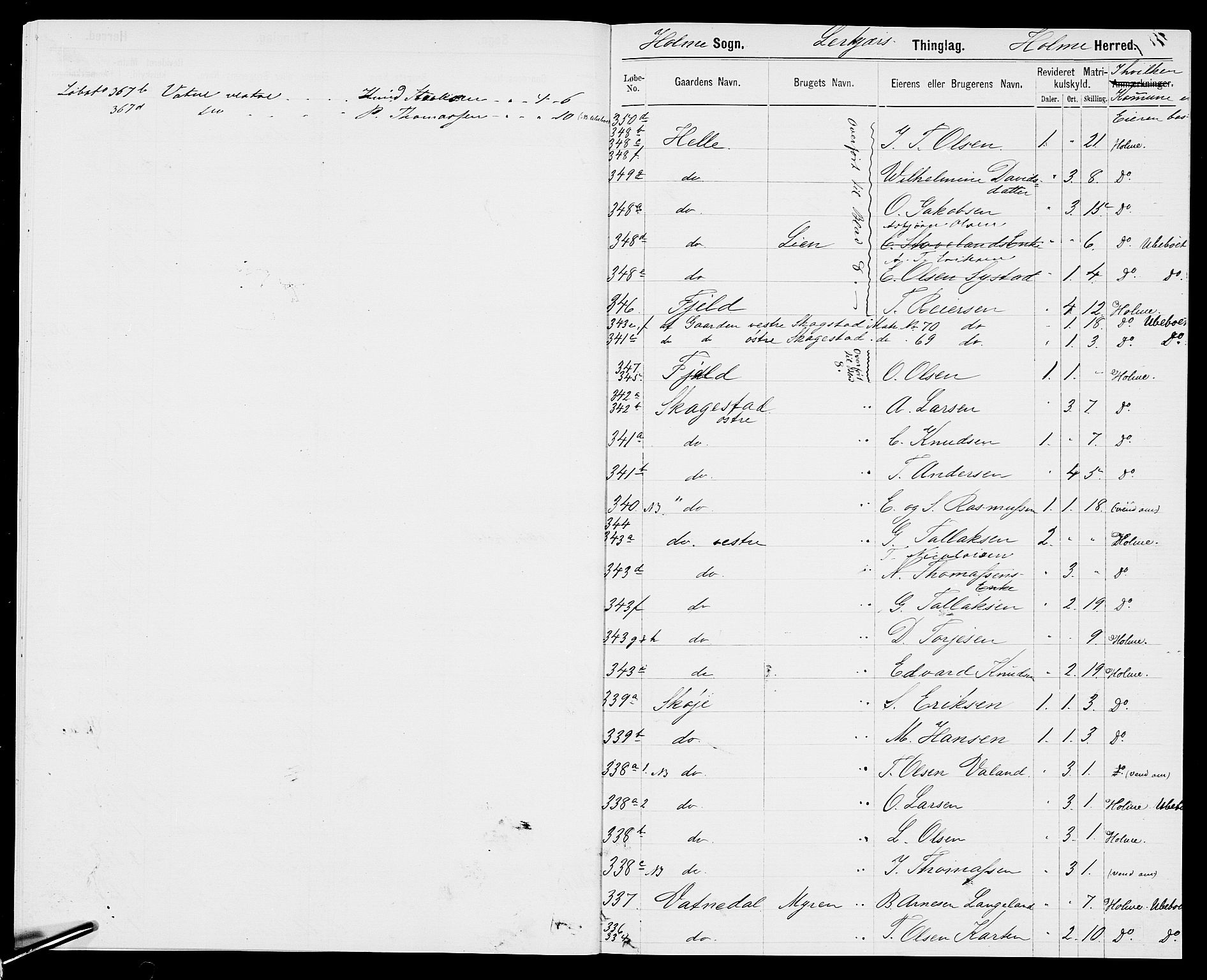 SAK, 1875 census for 1020P Holum, 1875, p. 18