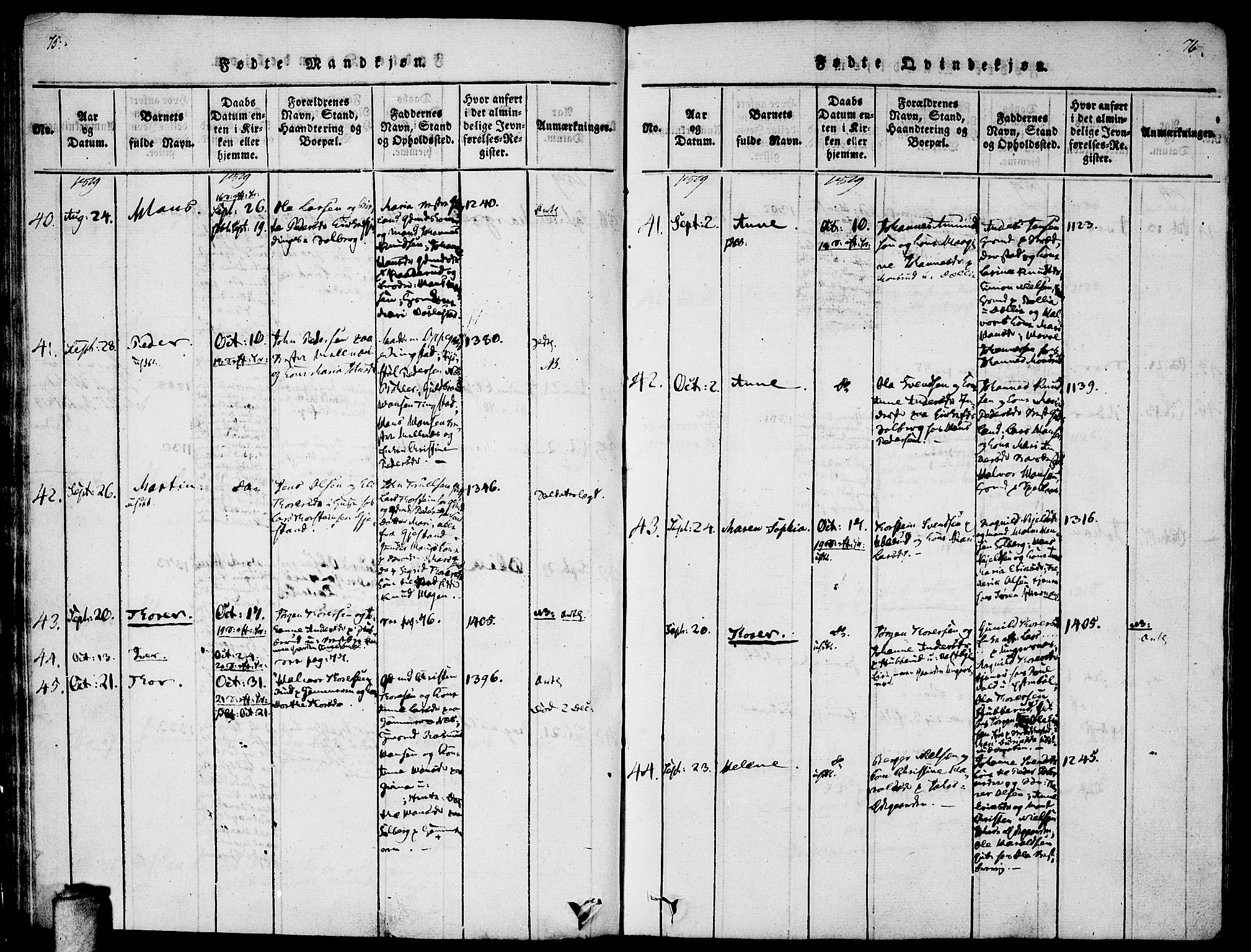 Enebakk prestekontor Kirkebøker, AV/SAO-A-10171c/F/Fa/L0005: Parish register (official) no. I 5, 1790-1825, p. 75-76