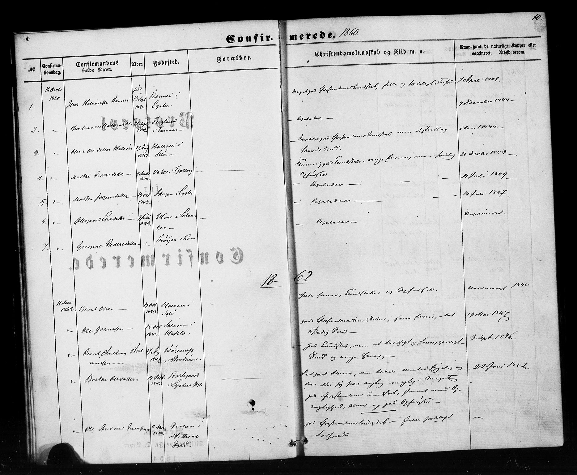 Pleiestiftelsen nr. 1 for spedalske sokneprestembete*, SAB/-: Parish register (official) no. A 1, 1859-1886, p. 10