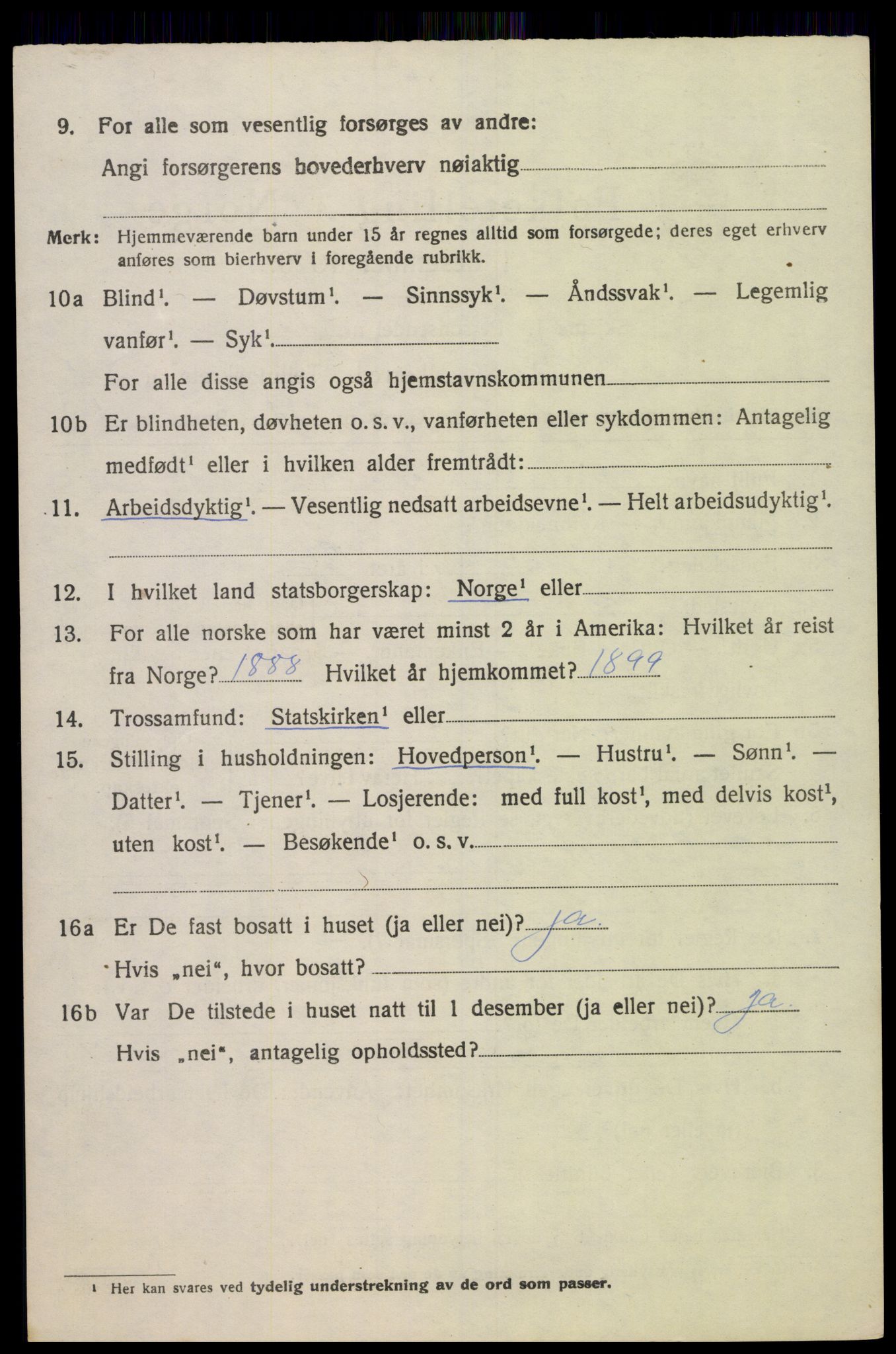 SAK, 1920 census for Søgne, 1920, p. 5992