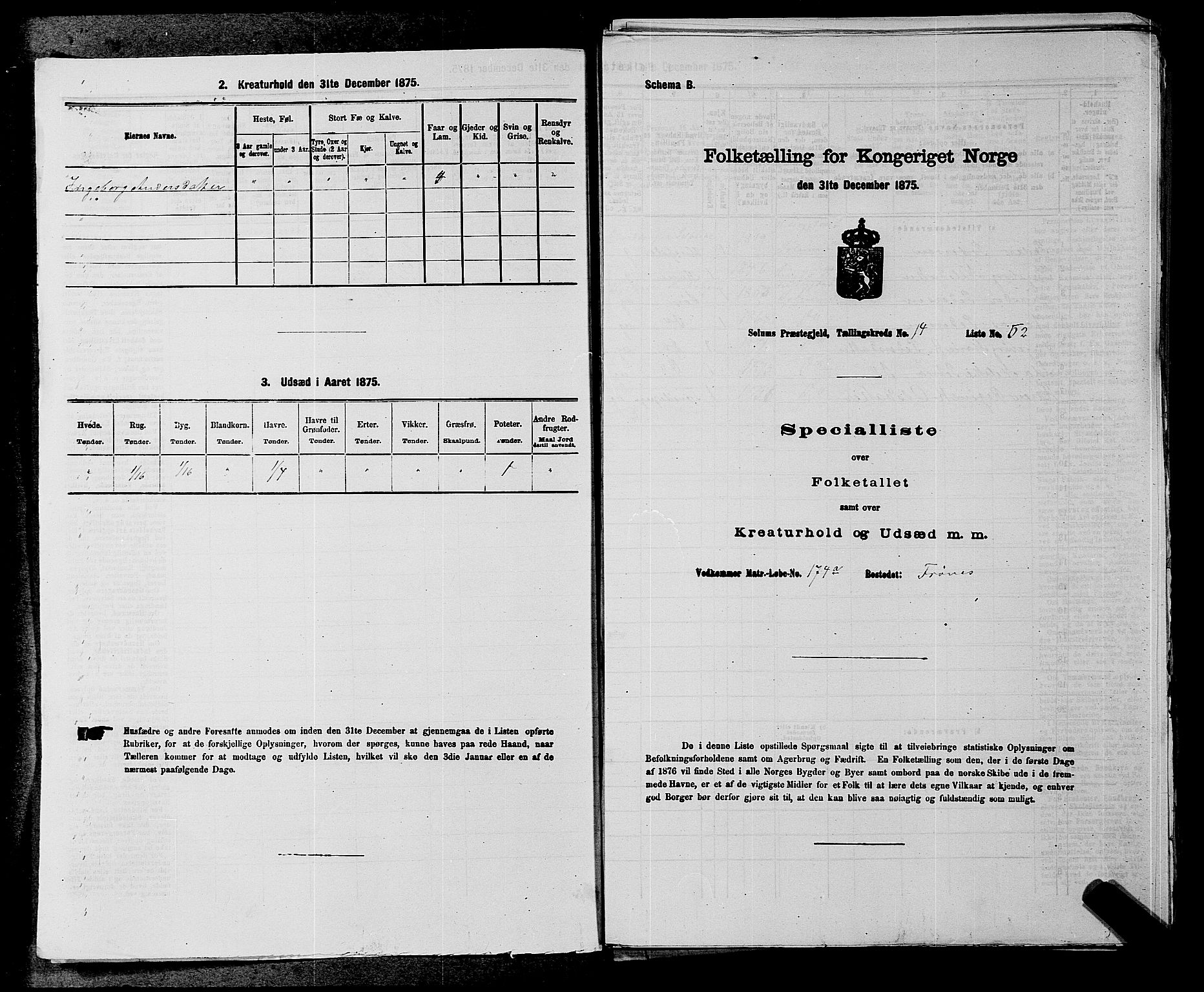 SAKO, 1875 census for 0818P Solum, 1875, p. 1967