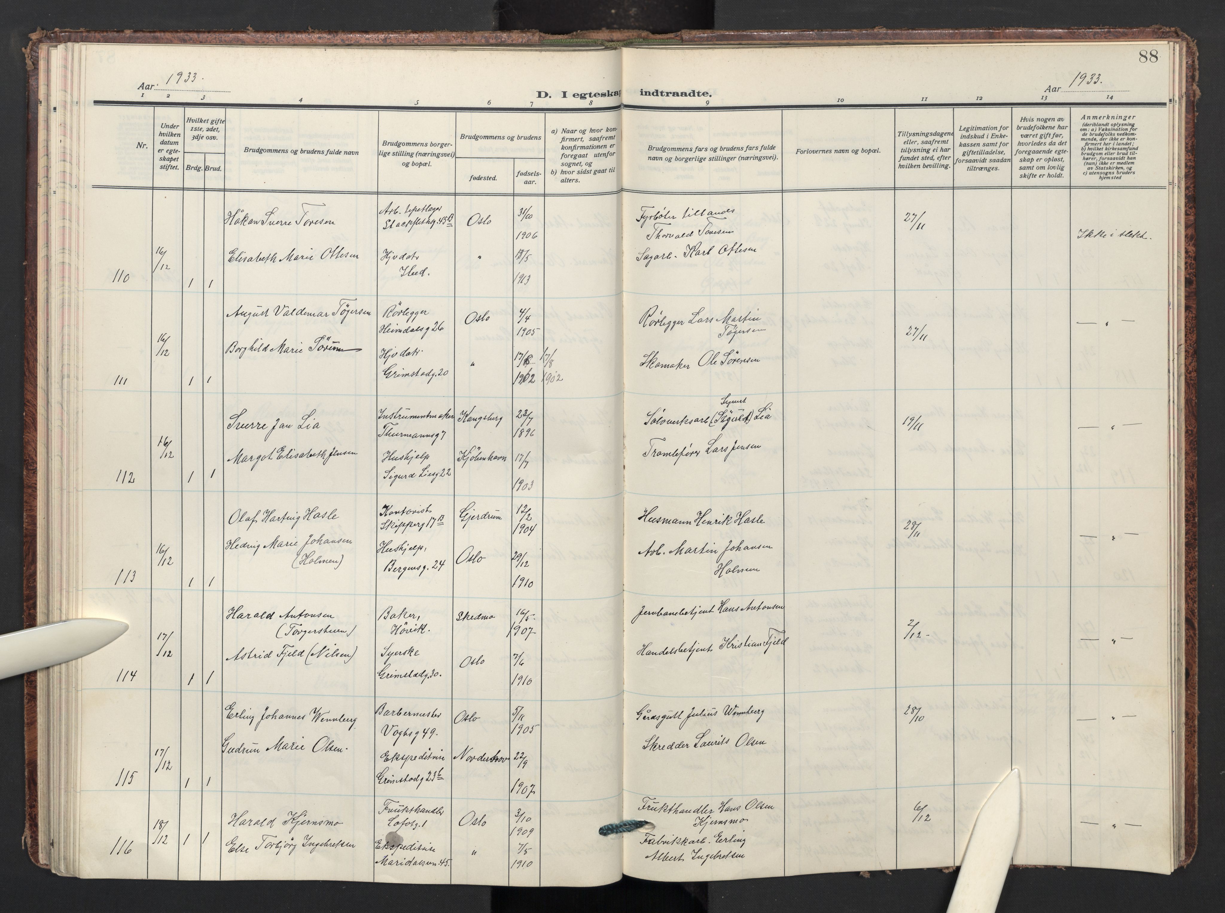 Sagene prestekontor Kirkebøker, AV/SAO-A-10796/F/L0016: Parish register (official) no. 16, 1929-1935, p. 88