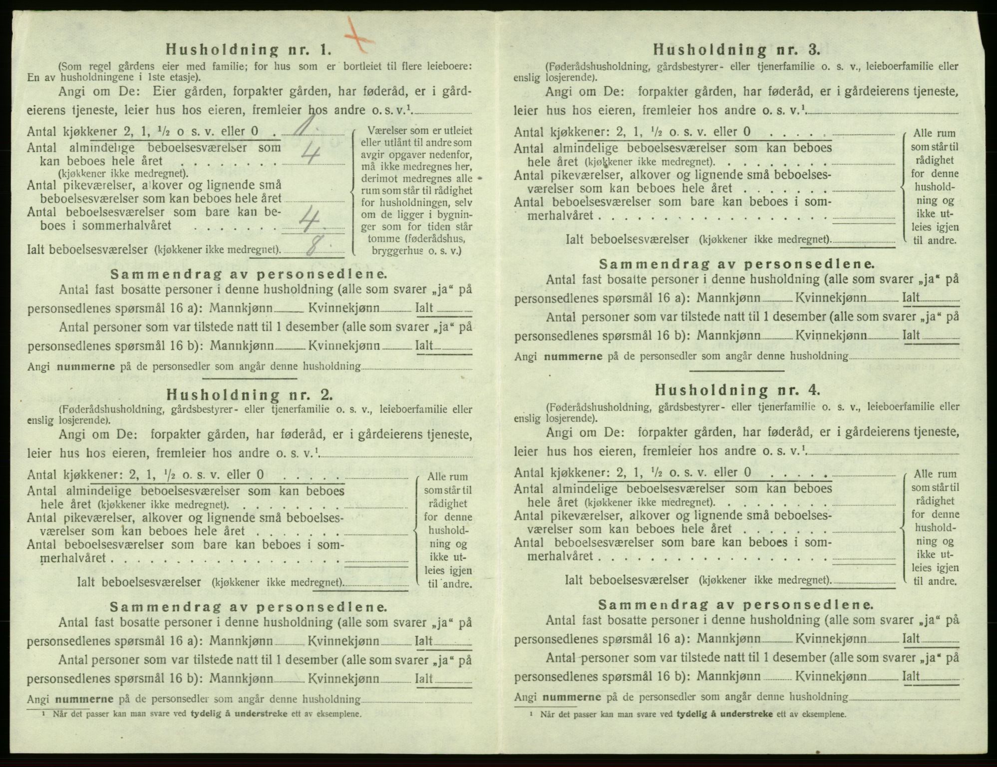 SAB, 1920 census for Moster, 1920, p. 233