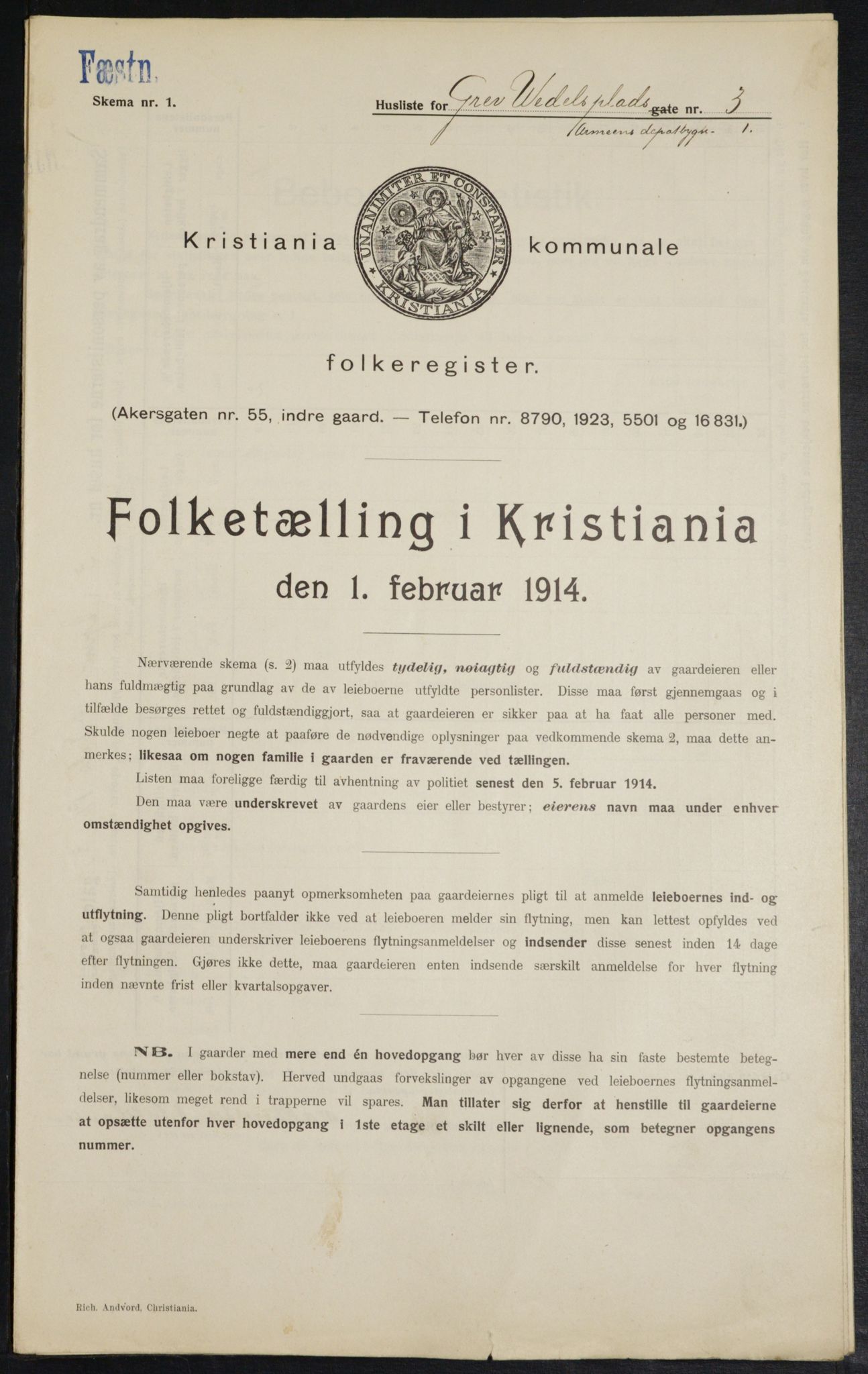 OBA, Municipal Census 1914 for Kristiania, 1914, p. 30002