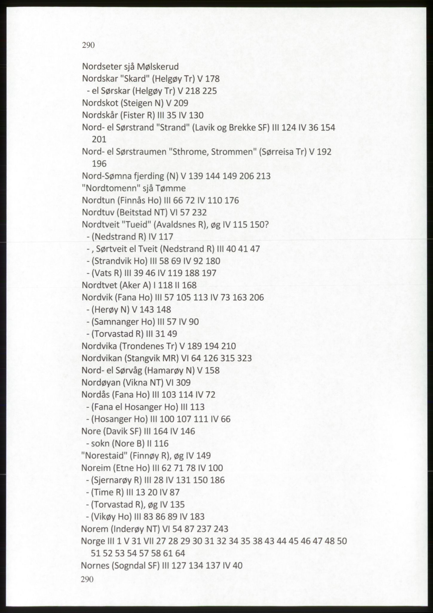 Publikasjoner utgitt av Arkivverket, PUBL/PUBL-001/C/0009: Stedsnavnregister, 1548-1567, p. 290