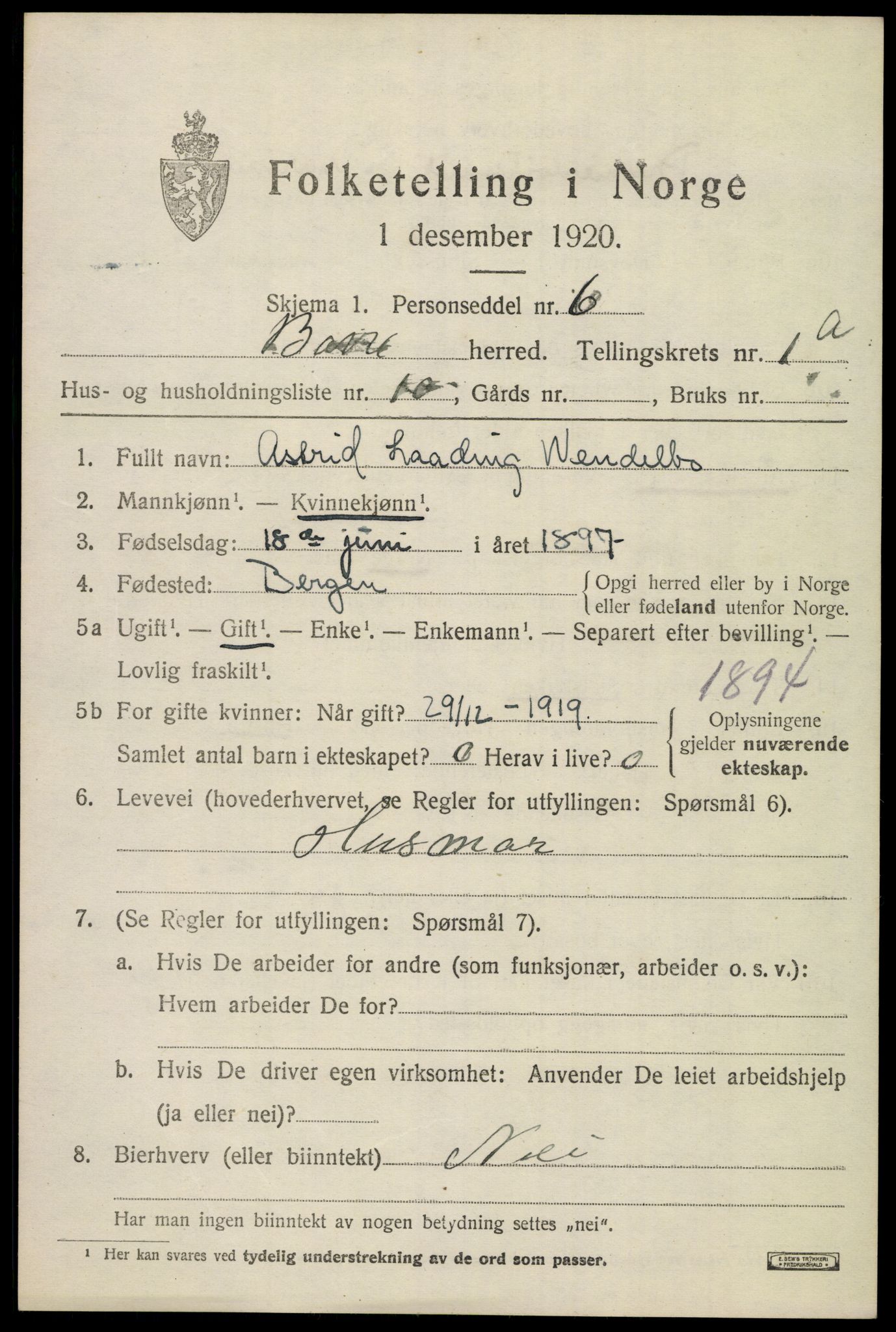 SAKO, 1920 census for Borre, 1920, p. 1548