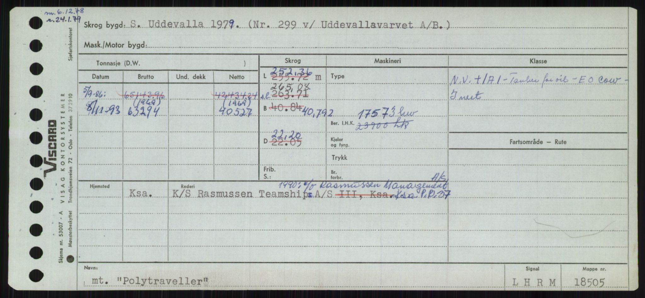 Sjøfartsdirektoratet med forløpere, Skipsmålingen, AV/RA-S-1627/H/Ha/L0004/0002: Fartøy, Mas-R / Fartøy, Odin-R, p. 395