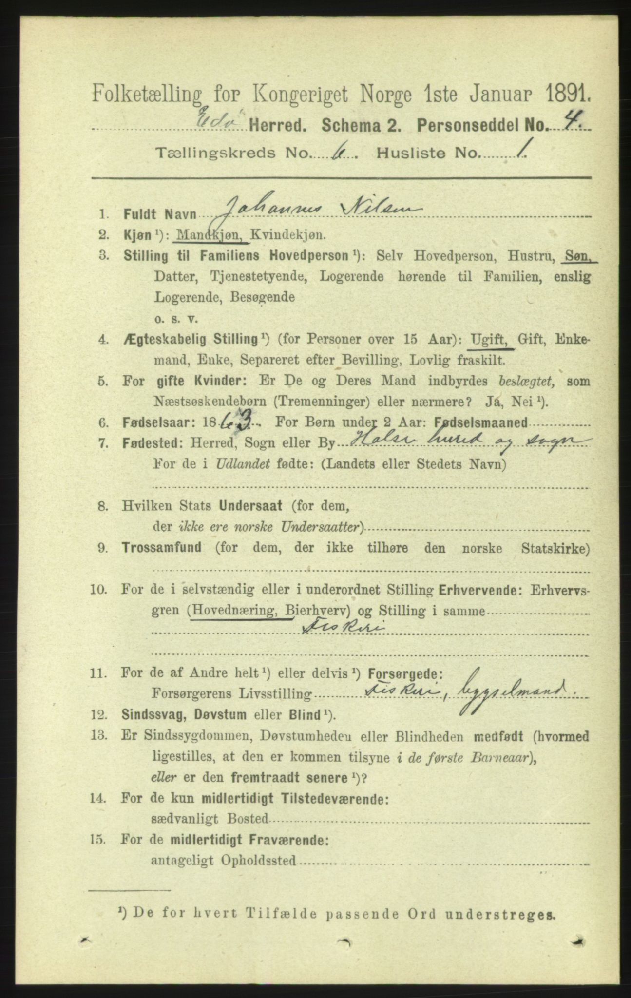 RA, 1891 census for 1573 Edøy, 1891, p. 1358