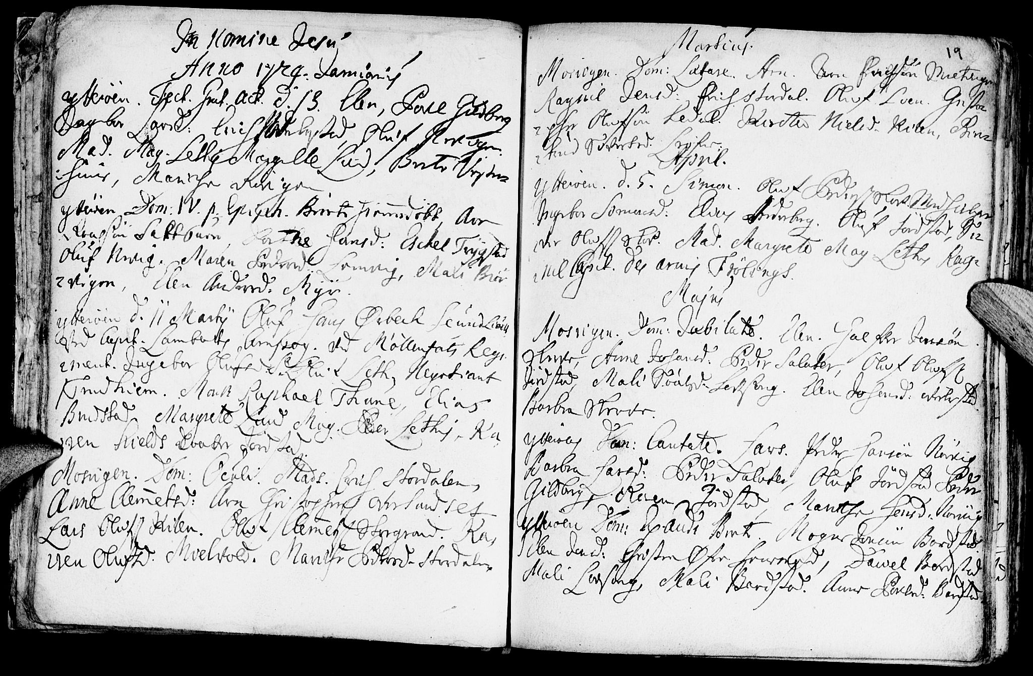 Ministerialprotokoller, klokkerbøker og fødselsregistre - Nord-Trøndelag, AV/SAT-A-1458/722/L0215: Parish register (official) no. 722A02, 1718-1755, p. 19