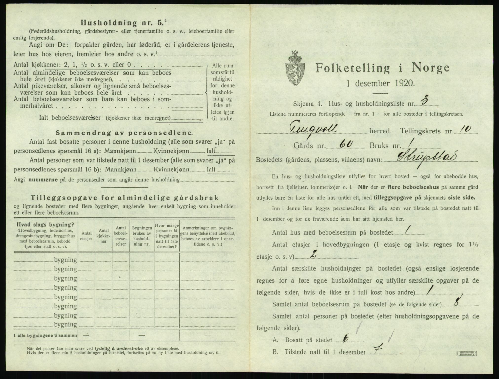 SAT, 1920 census for Tingvoll, 1920, p. 728