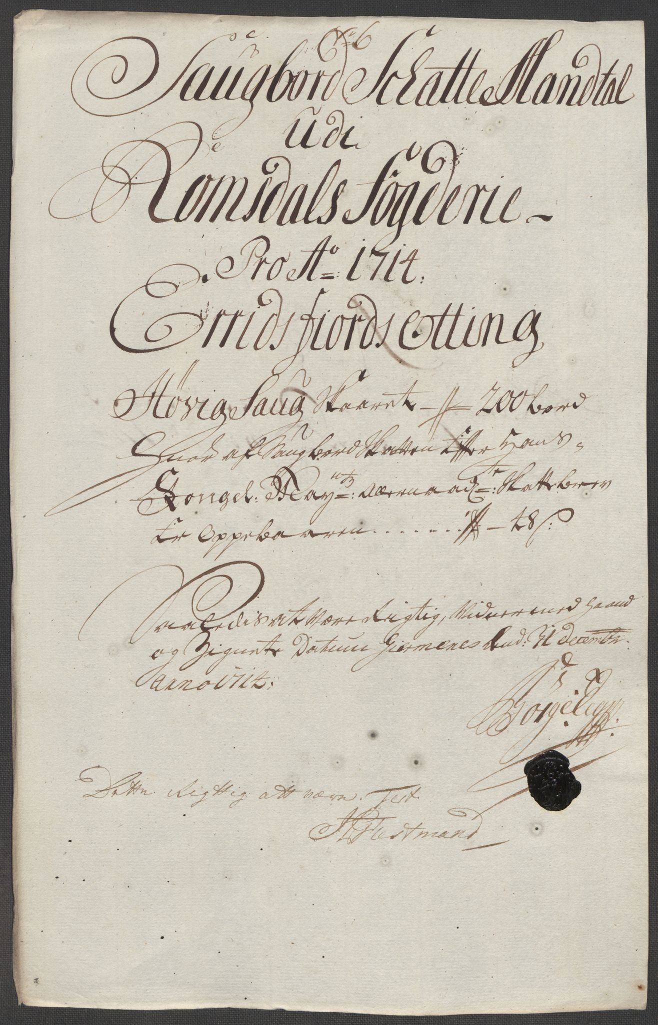 Rentekammeret inntil 1814, Reviderte regnskaper, Fogderegnskap, AV/RA-EA-4092/R55/L3662: Fogderegnskap Romsdal, 1713-1714, p. 365