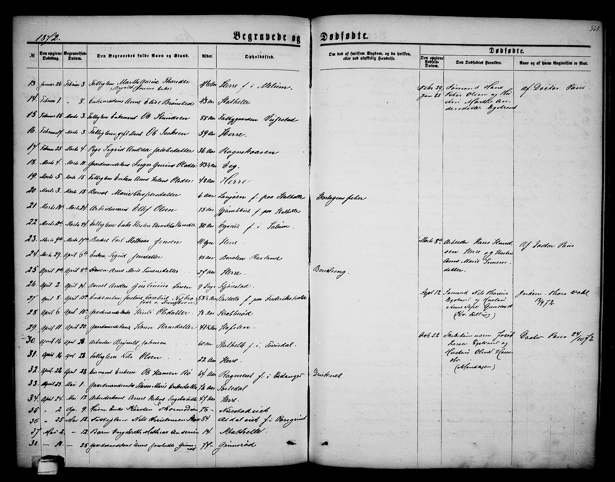 Bamble kirkebøker, SAKO/A-253/G/Ga/L0006: Parish register (copy) no. I 6, 1860-1876, p. 365