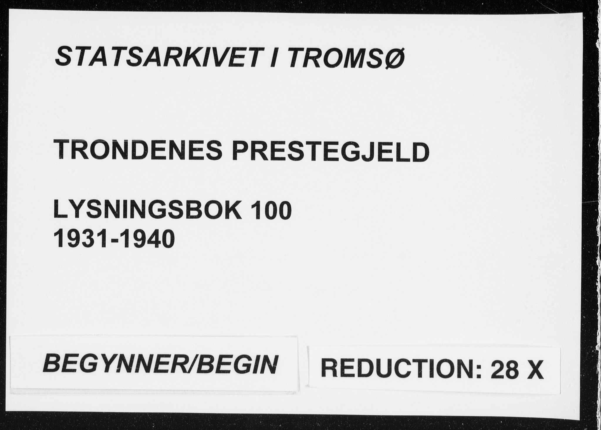 Trondenes sokneprestkontor, SATØ/S-1319/I/Ib/L0100: Banns register no. 100, 1931-1940