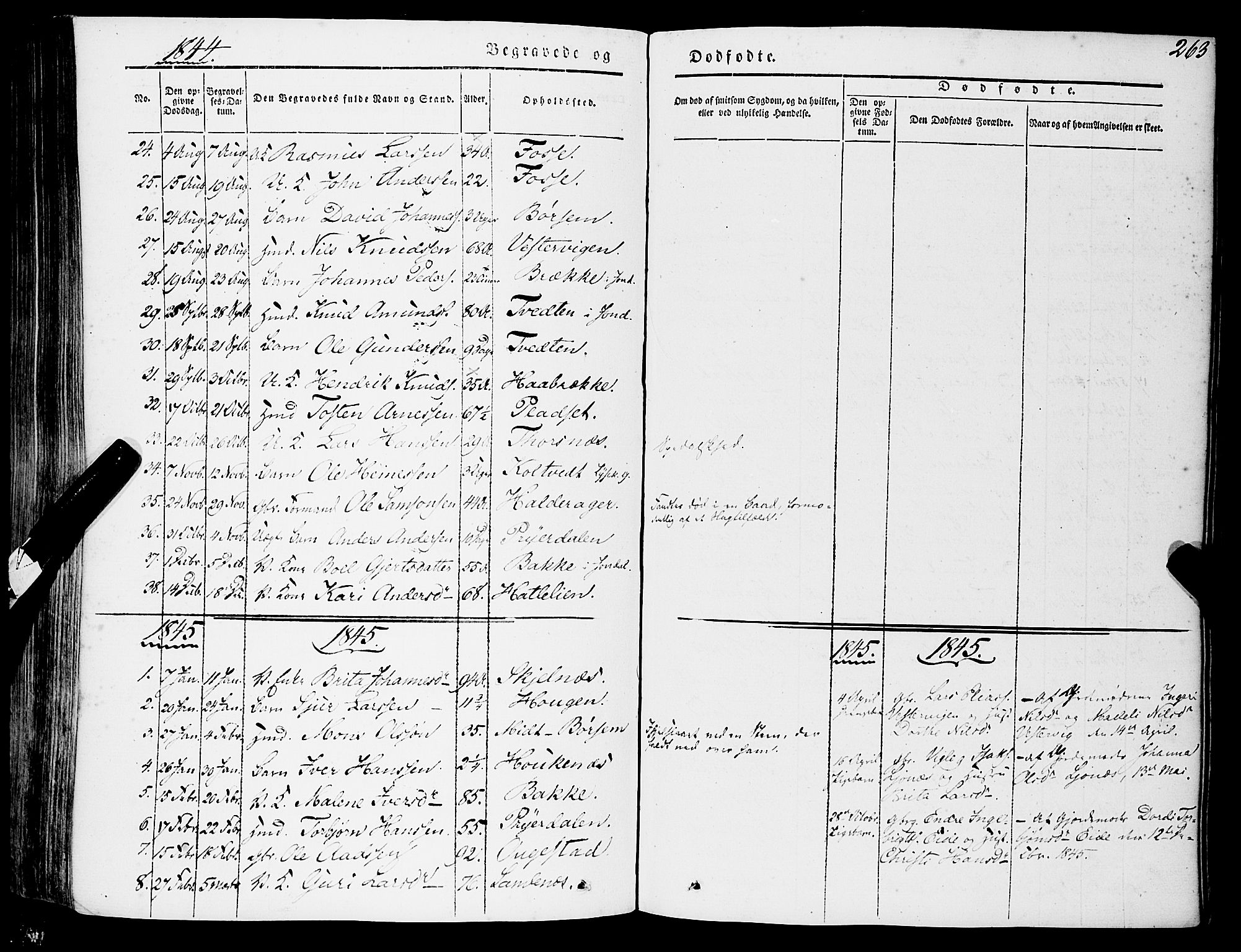 Strandebarm sokneprestembete, AV/SAB-A-78401/H/Haa: Parish register (official) no. A 7, 1844-1872, p. 263