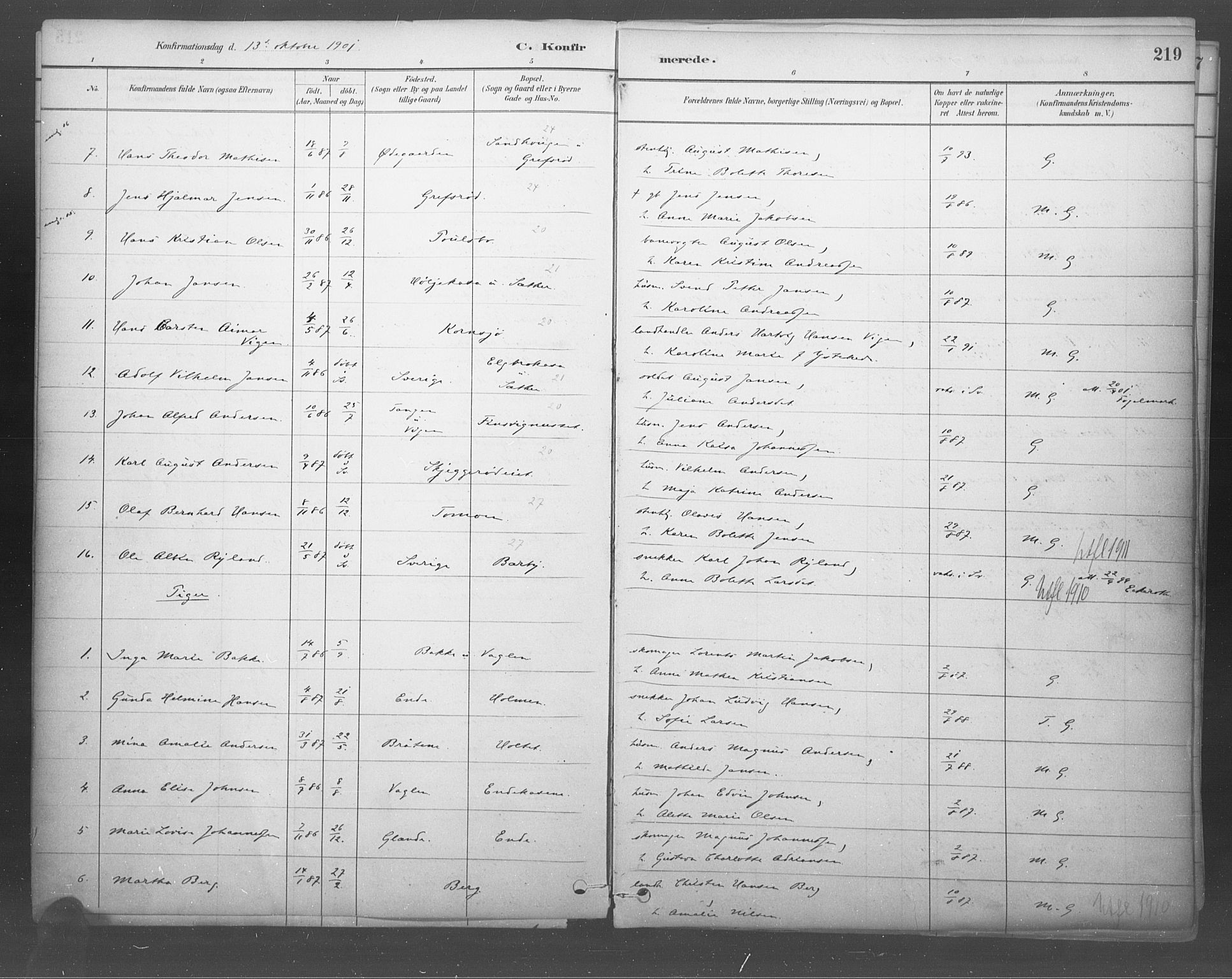 Idd prestekontor Kirkebøker, AV/SAO-A-10911/F/Fb/L0002: Parish register (official) no. II 2, 1882-1923, p. 219