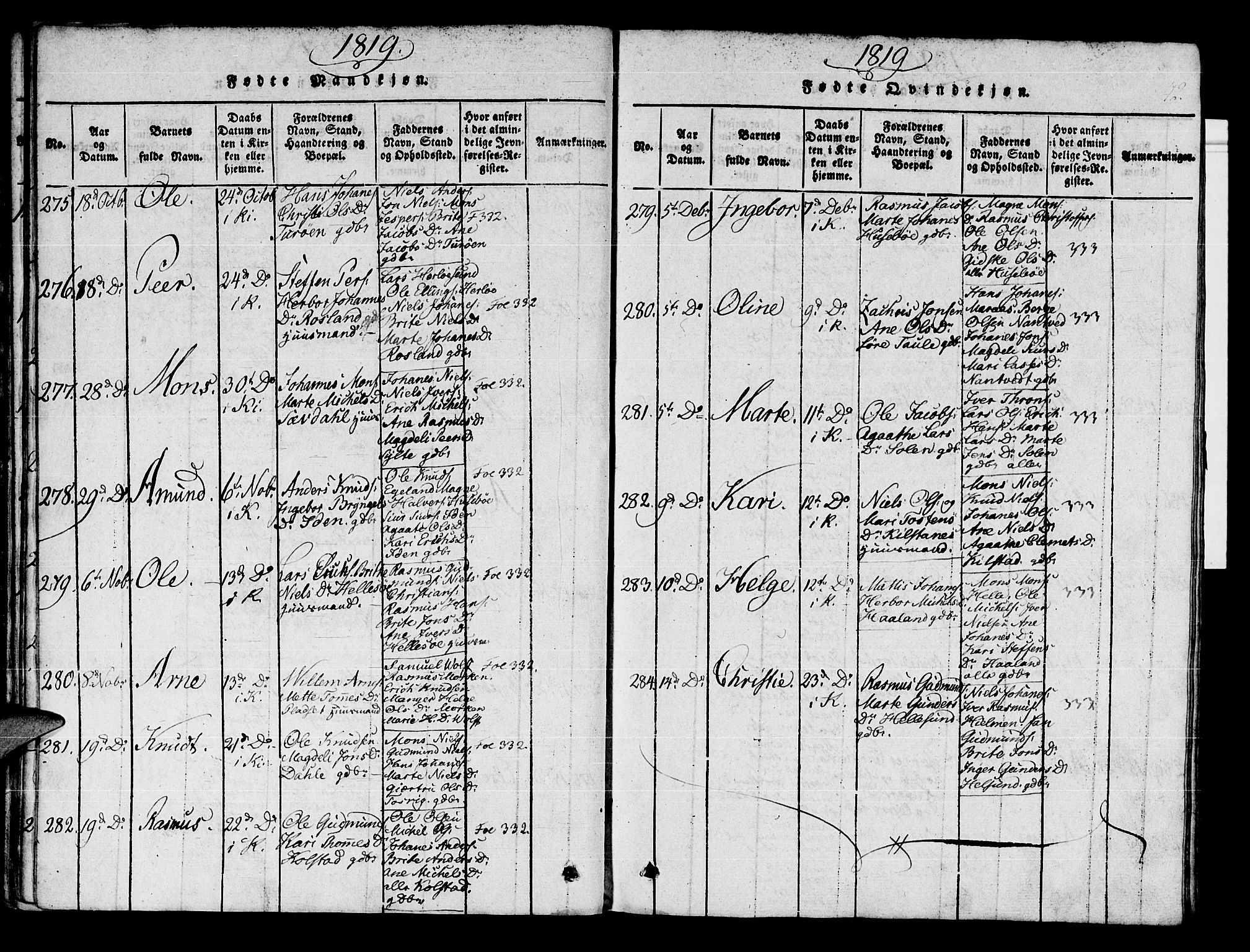 Manger sokneprestembete, AV/SAB-A-76801/H/Haa: Parish register (official) no. A 3, 1816-1824, p. 42