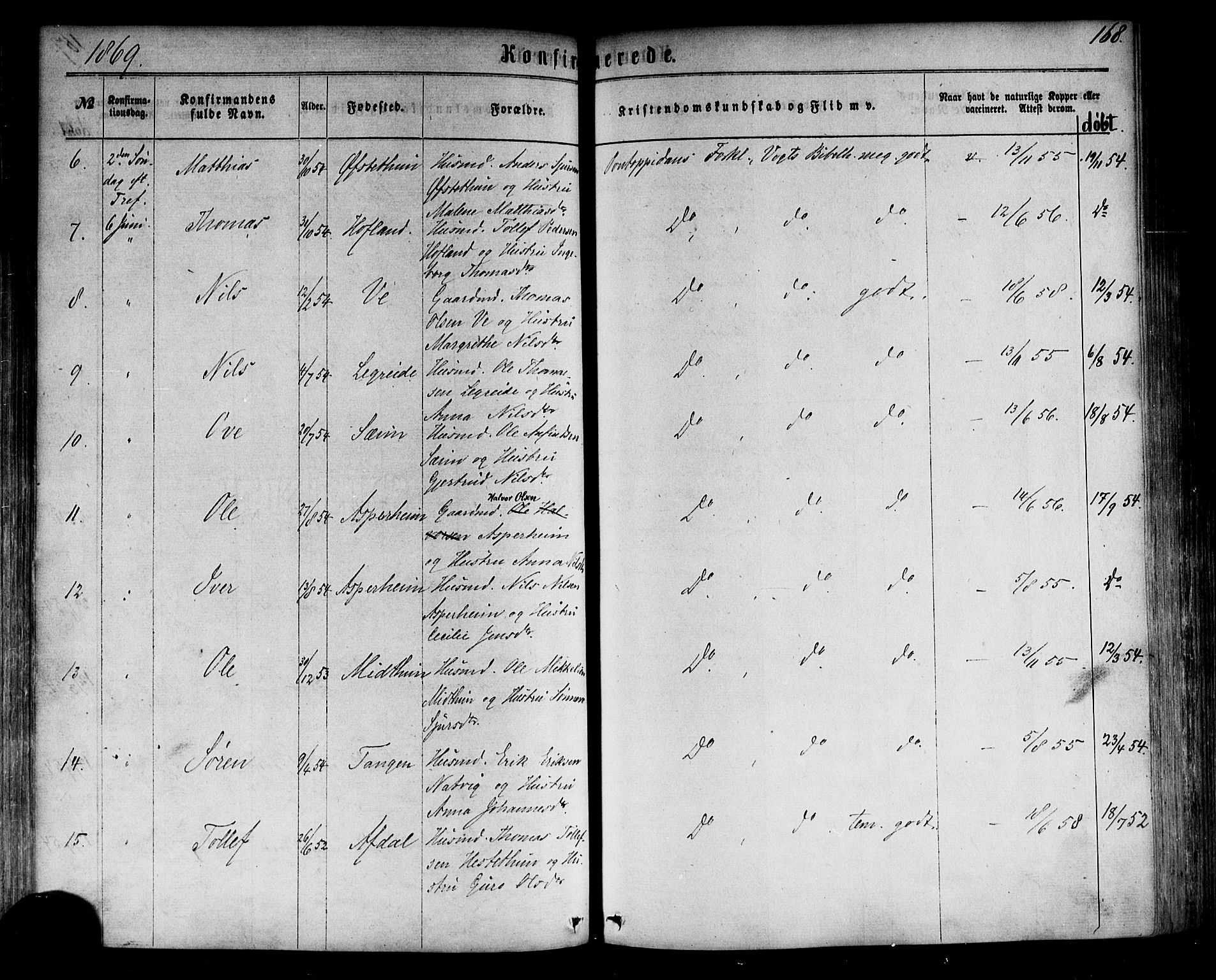 Årdal sokneprestembete, SAB/A-81701: Parish register (official) no. A 3, 1863-1886, p. 168