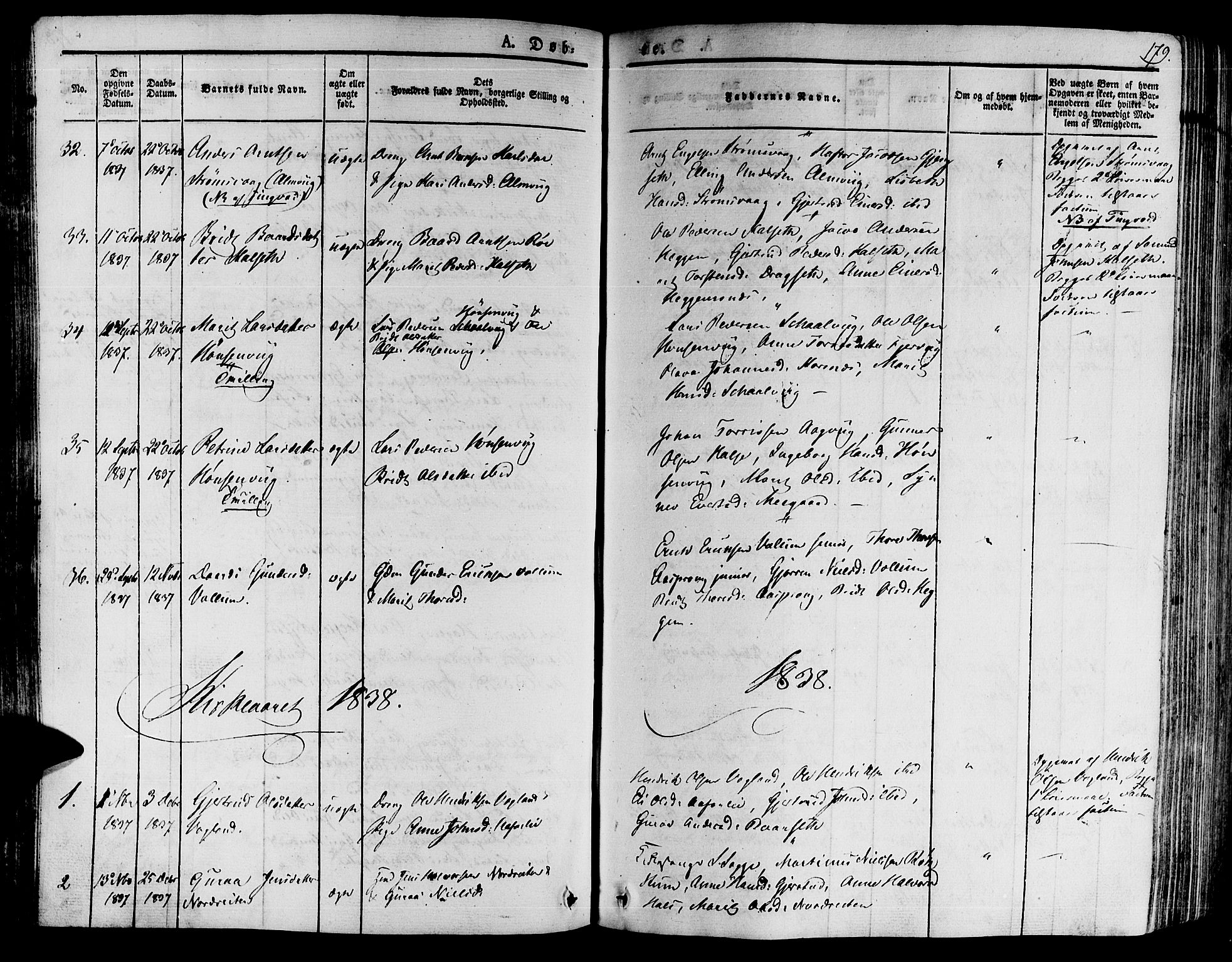 Ministerialprotokoller, klokkerbøker og fødselsregistre - Møre og Romsdal, AV/SAT-A-1454/592/L1025: Parish register (official) no. 592A03 /2, 1831-1849, p. 179