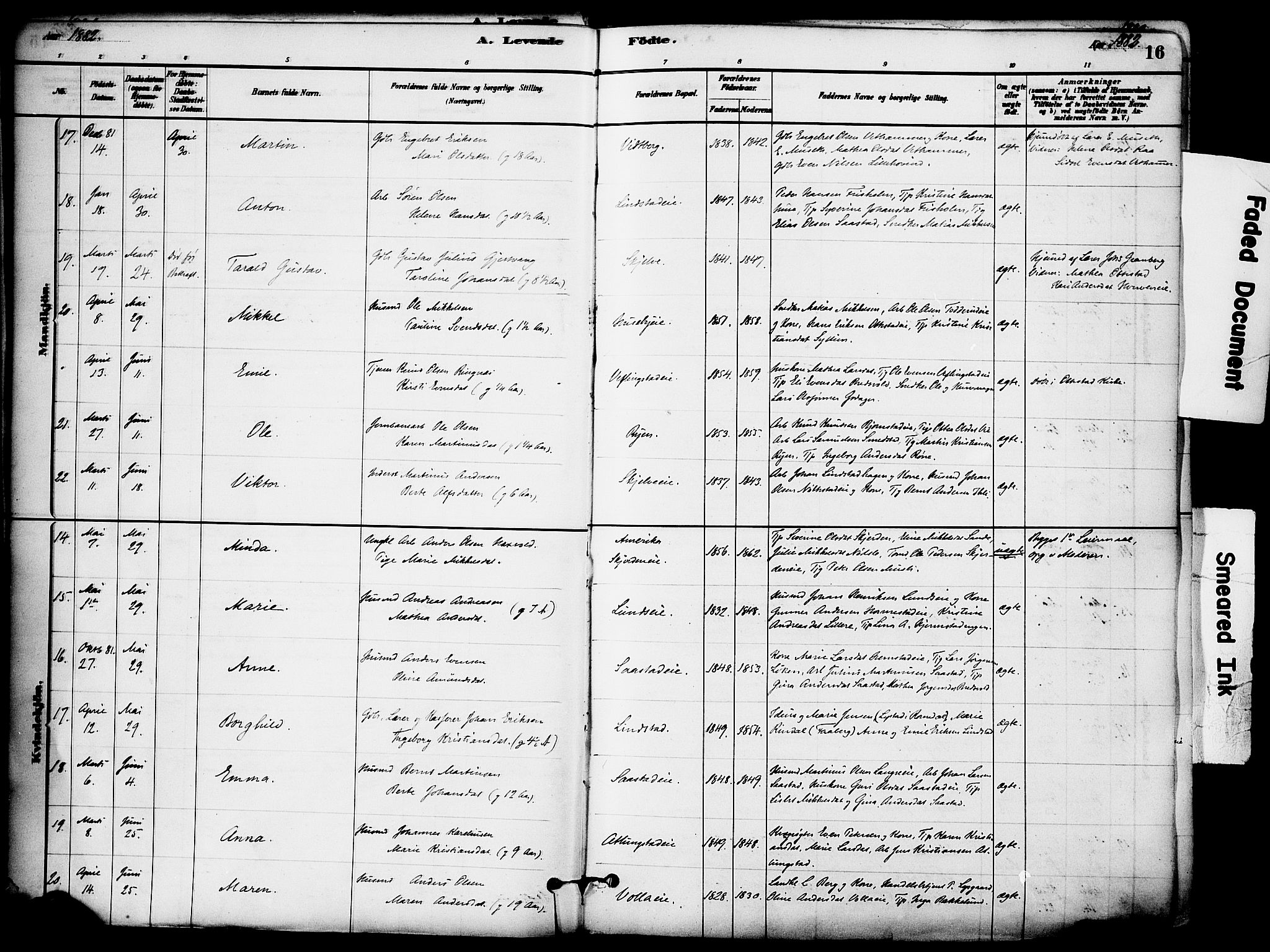 Stange prestekontor, AV/SAH-PREST-002/K/L0017: Parish register (official) no. 17, 1880-1893, p. 16