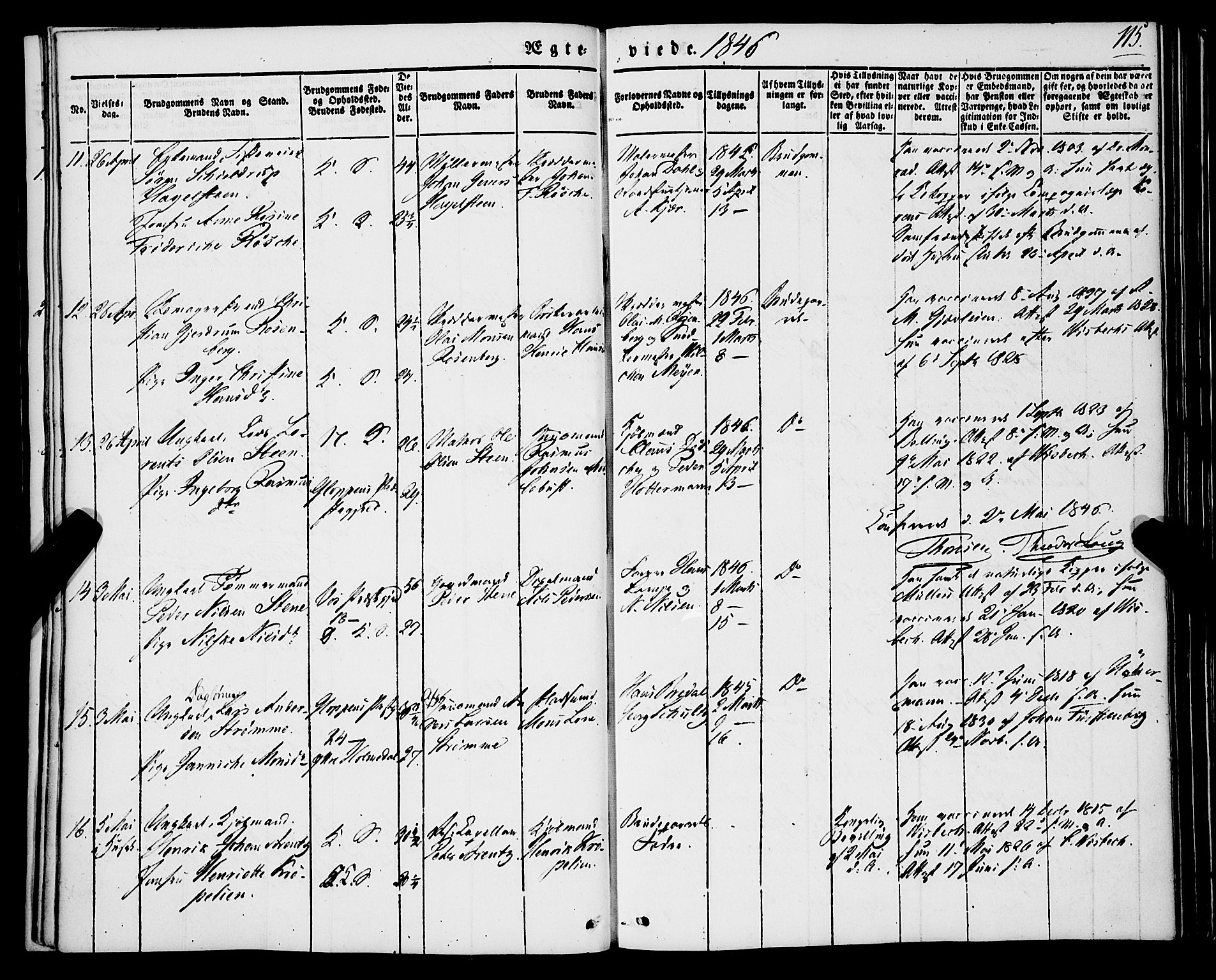 Korskirken sokneprestembete, SAB/A-76101/H/Haa/L0034: Parish register (official) no. D 1, 1832-1852, p. 115