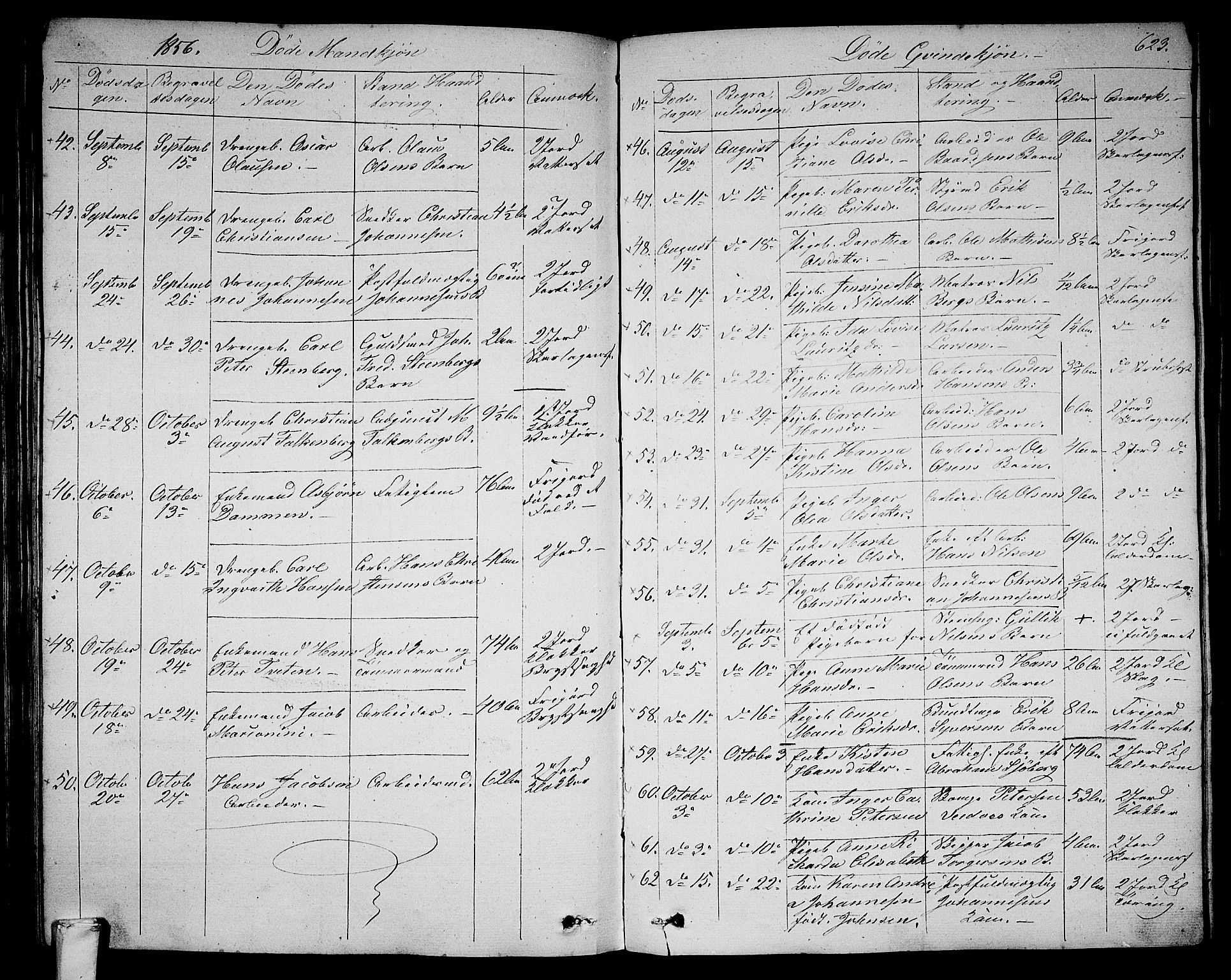 Larvik kirkebøker, AV/SAKO-A-352/G/Ga/L0003b: Parish register (copy) no. I 3B, 1830-1870, p. 623