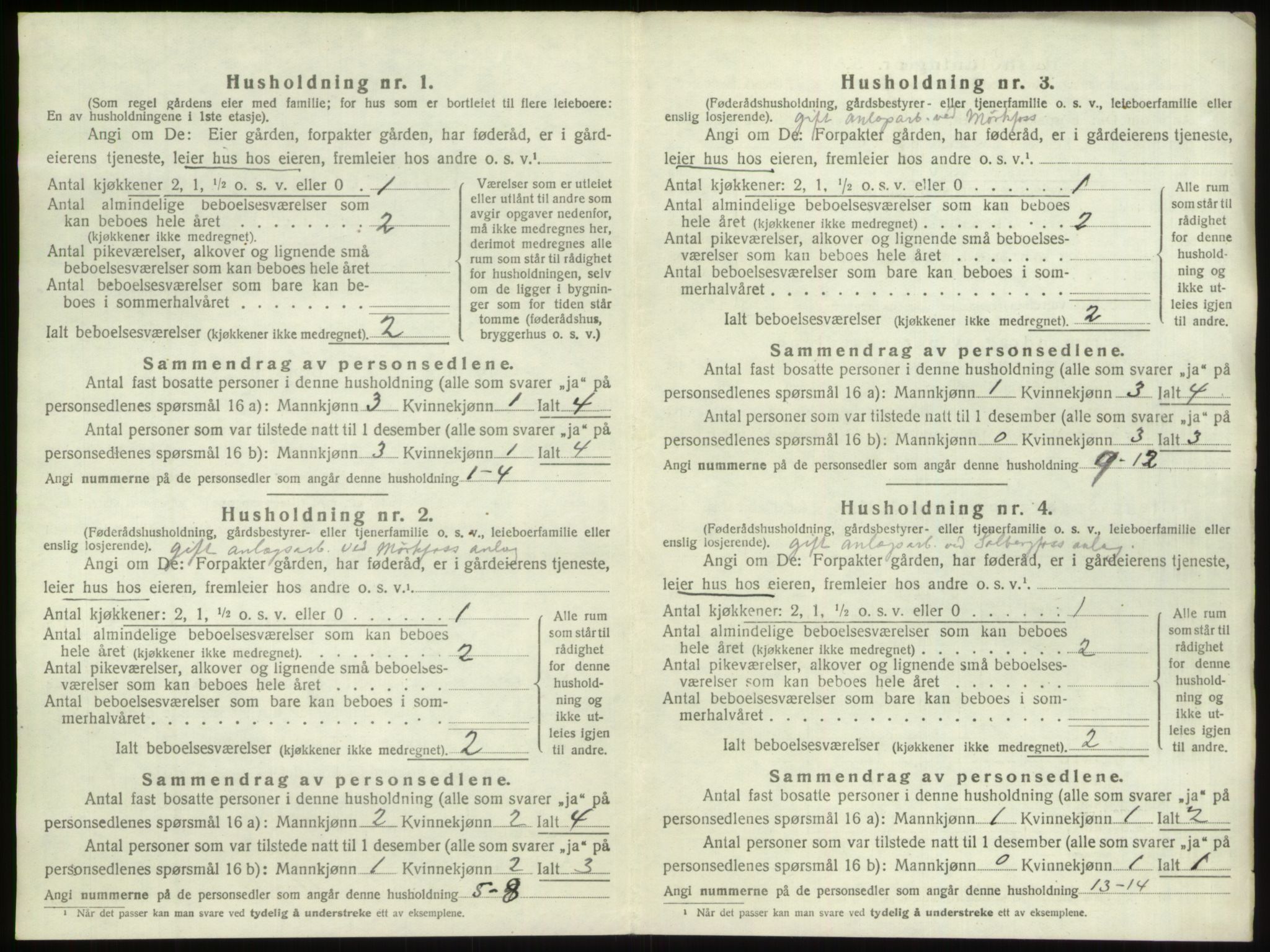 SAO, 1920 census for Torsnes, 1920, p. 240