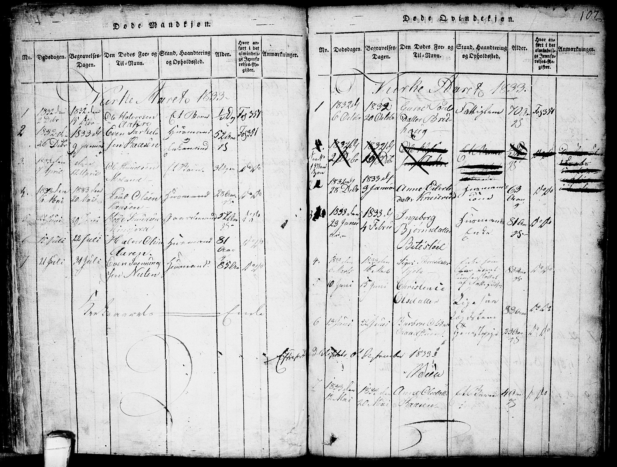 Seljord kirkebøker, SAKO/A-20/G/Gb/L0002: Parish register (copy) no. II 2, 1815-1854, p. 107