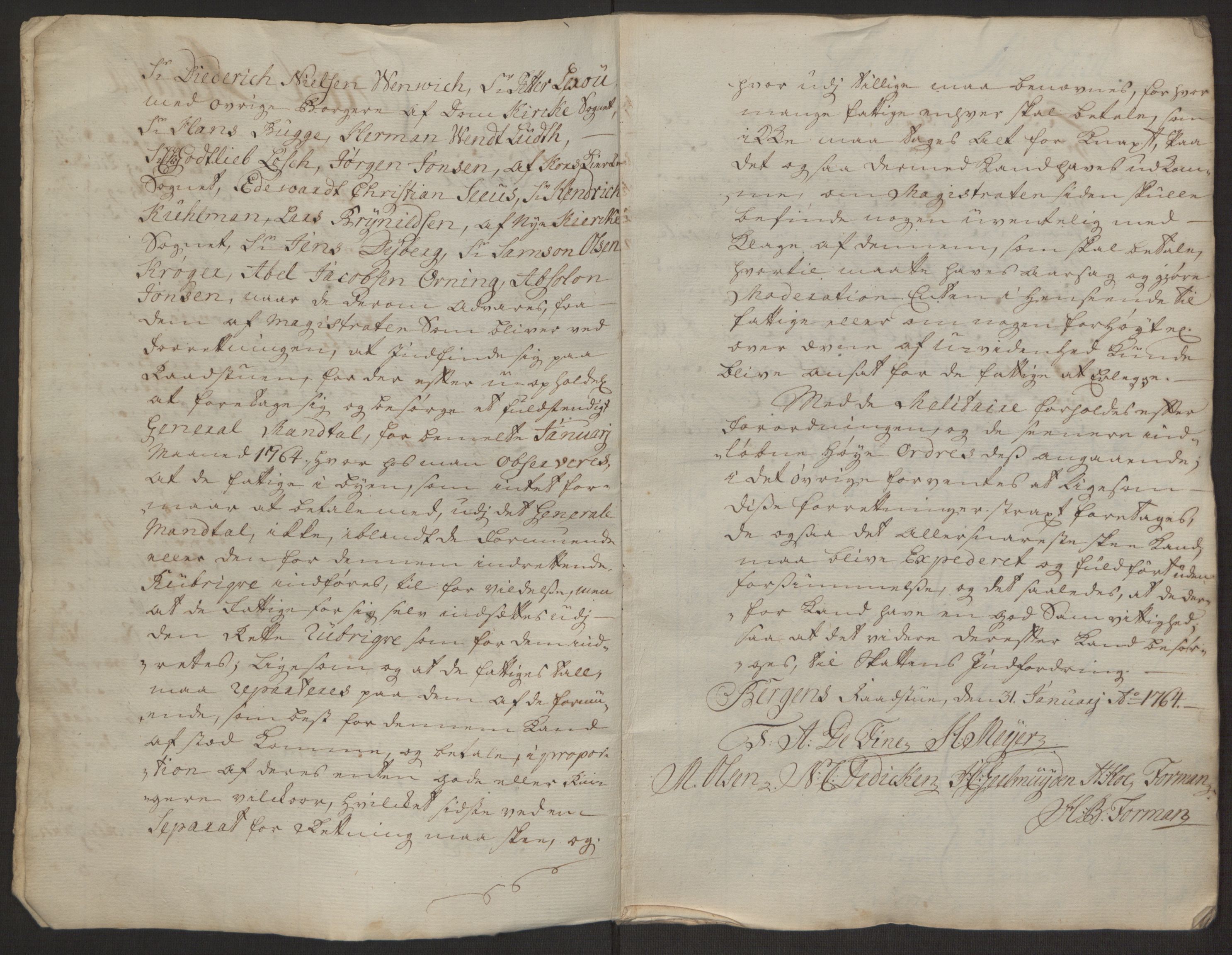 Rentekammeret inntil 1814, Reviderte regnskaper, Byregnskaper, AV/RA-EA-4066/R/Rp/L0367/0001: [P21] Kontribusjonsregnskap / Ekstraskatt, 1764, p. 56