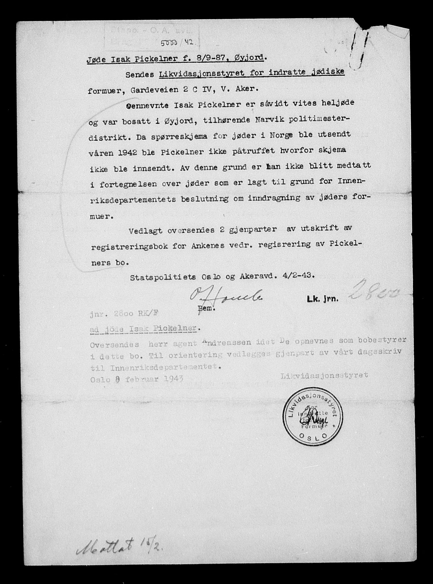 Justisdepartementet, Tilbakeføringskontoret for inndratte formuer, AV/RA-S-1564/H/Hc/Hcb/L0915: --, 1945-1947, p. 211