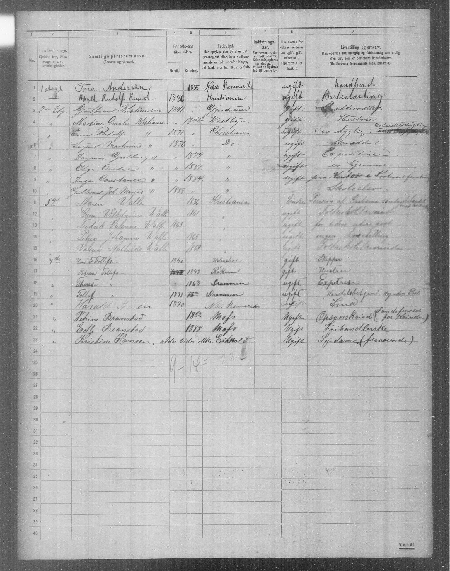 OBA, Municipal Census 1904 for Kristiania, 1904, p. 17498