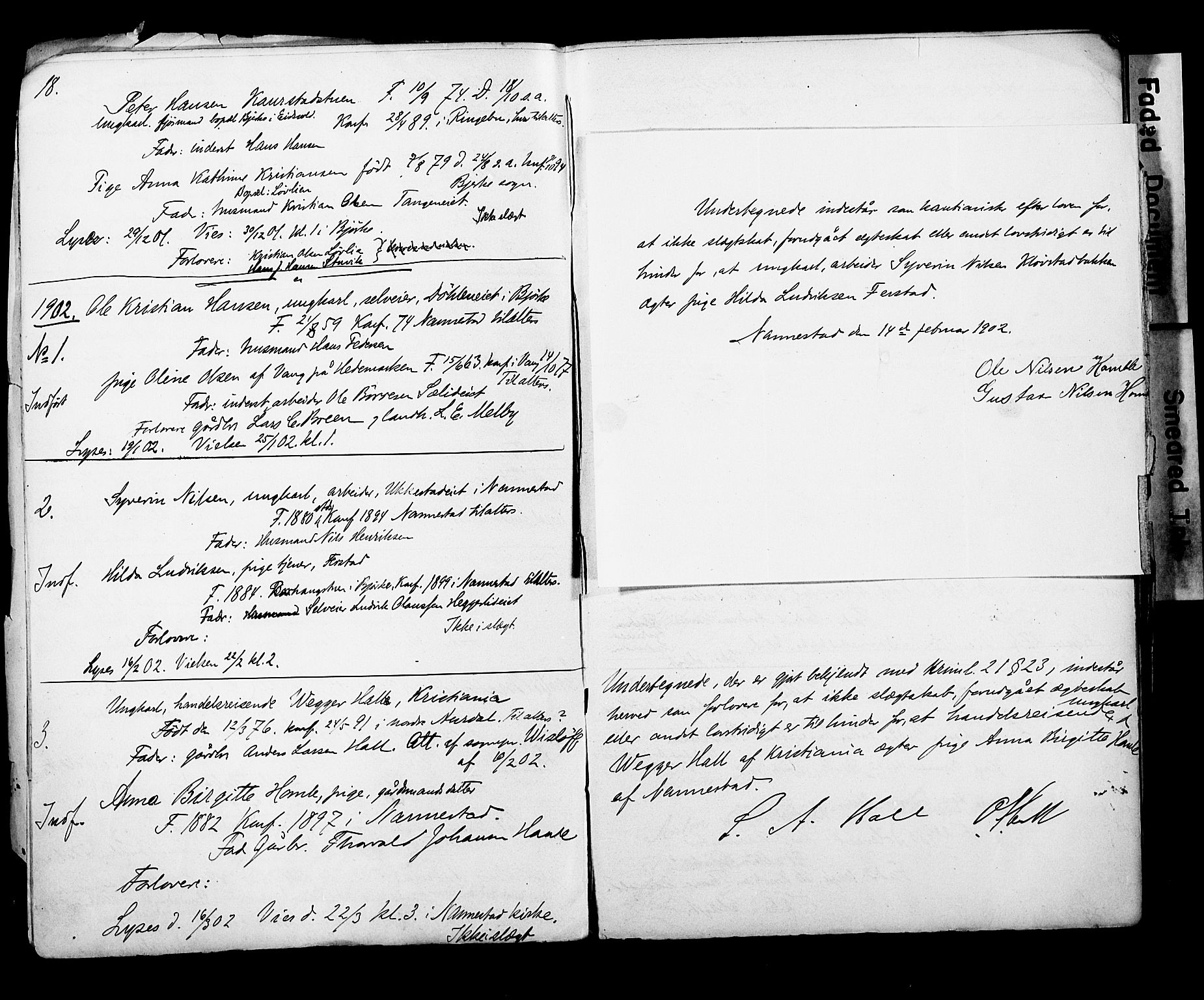Nannestad prestekontor Kirkebøker, AV/SAO-A-10414a/H/Ha/L0002: Banns register no. I 2, 1898-1922