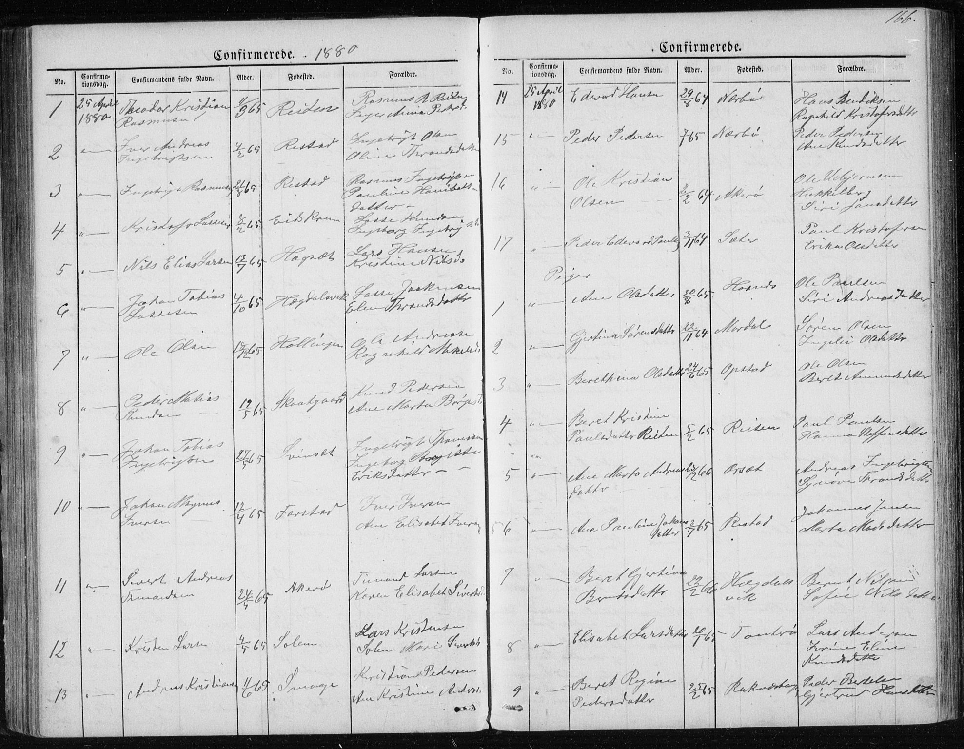 Ministerialprotokoller, klokkerbøker og fødselsregistre - Møre og Romsdal, AV/SAT-A-1454/560/L0724: Parish register (copy) no. 560C01, 1867-1892, p. 166