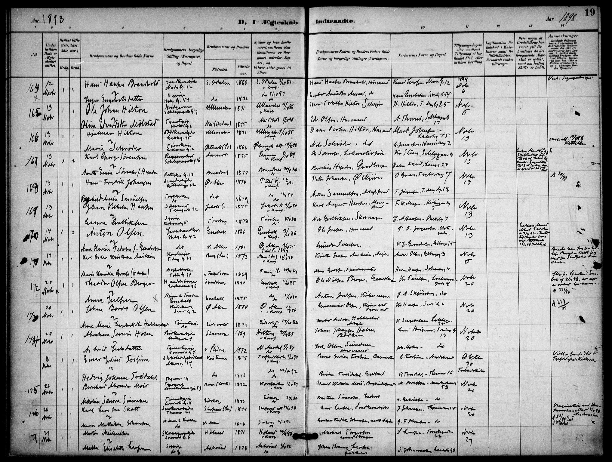 Petrus prestekontor Kirkebøker, AV/SAO-A-10872/F/Fa/L0009: Parish register (official) no. 9, 1897-1911, p. 19