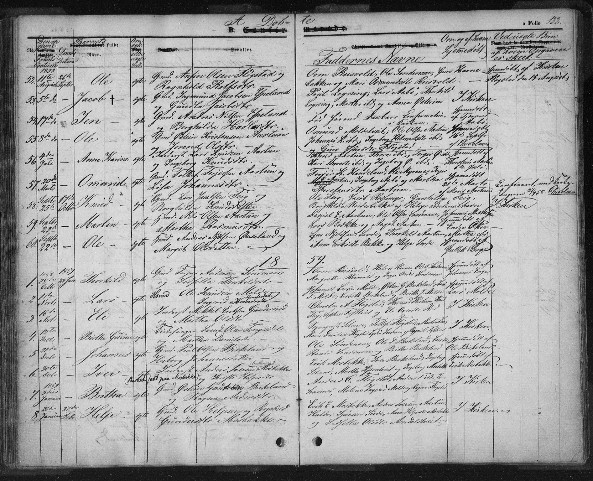 Sand sokneprestkontor, AV/SAST-A-101848/01/III/L0002: Parish register (official) no. A 2, 1838-1859, p. 132