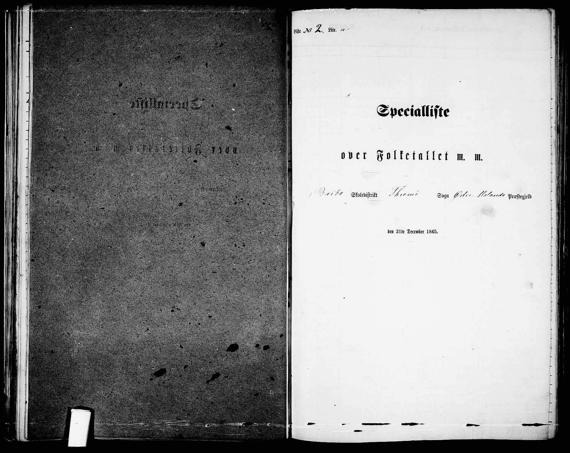 RA, 1865 census for Austre Moland, 1865, p. 58