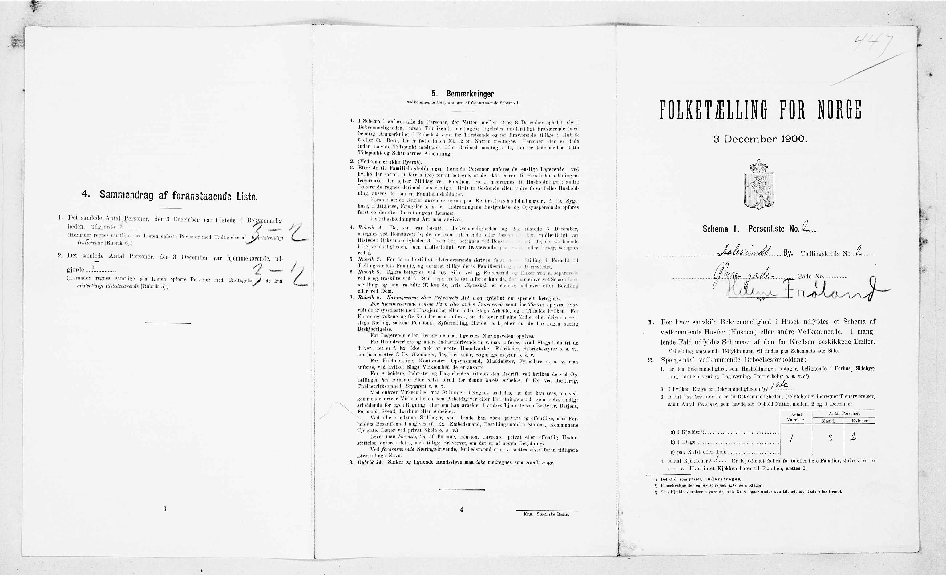 SAT, 1900 census for Ålesund, 1900, p. 570