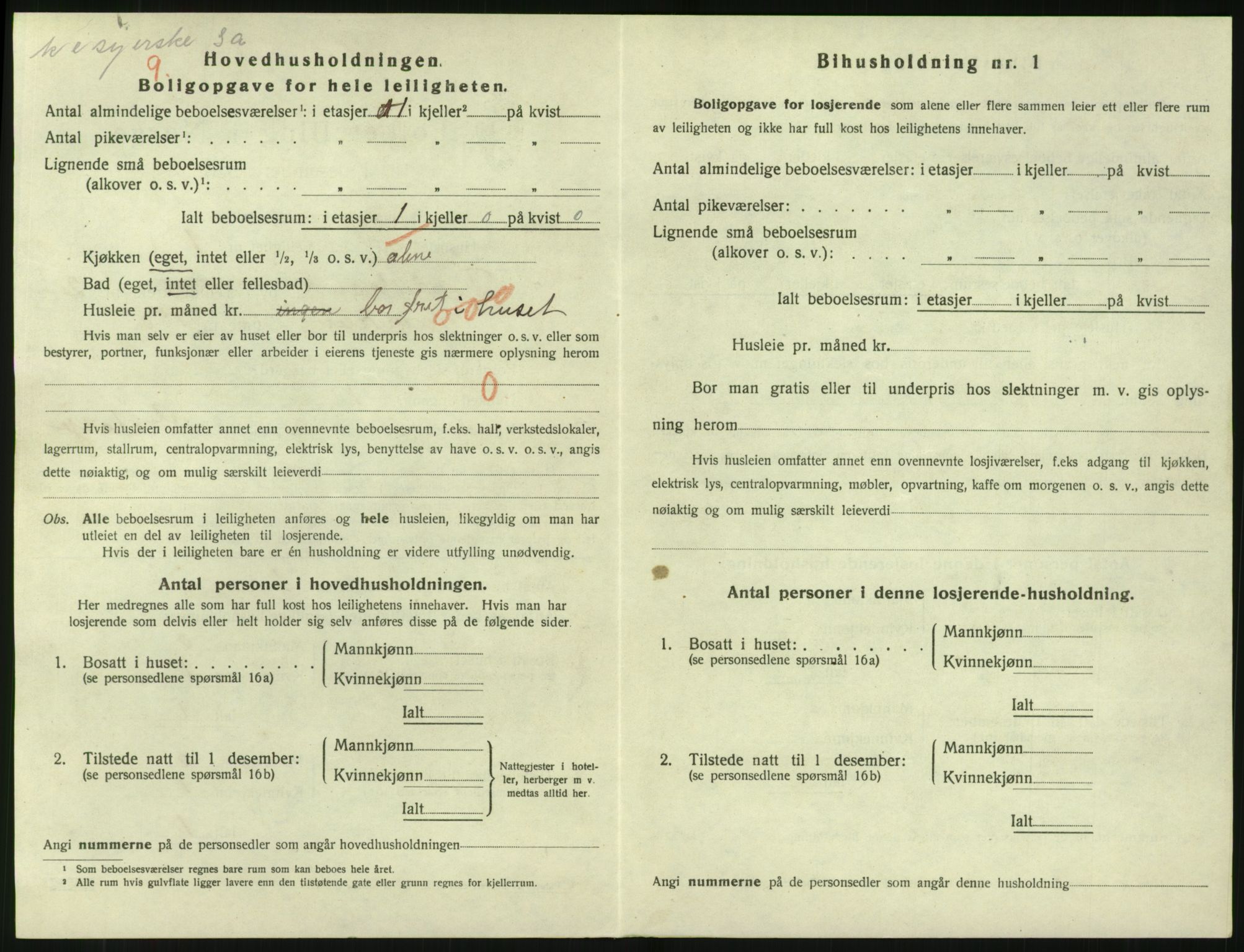 SAK, 1920 census for Tvedestrand, 1920, p. 1264