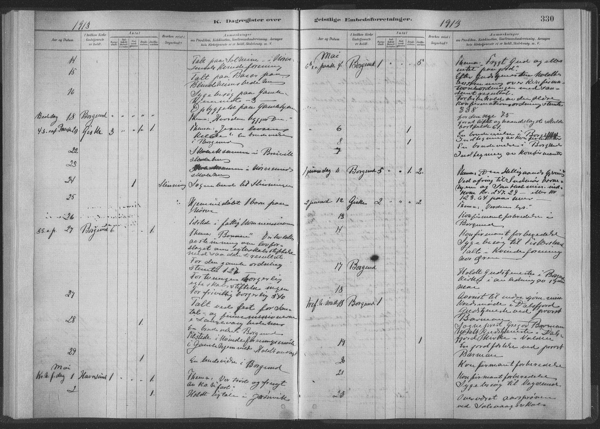 Ministerialprotokoller, klokkerbøker og fødselsregistre - Møre og Romsdal, AV/SAT-A-1454/528/L0404: Parish register (official) no. 528A13II, 1880-1922, p. 330