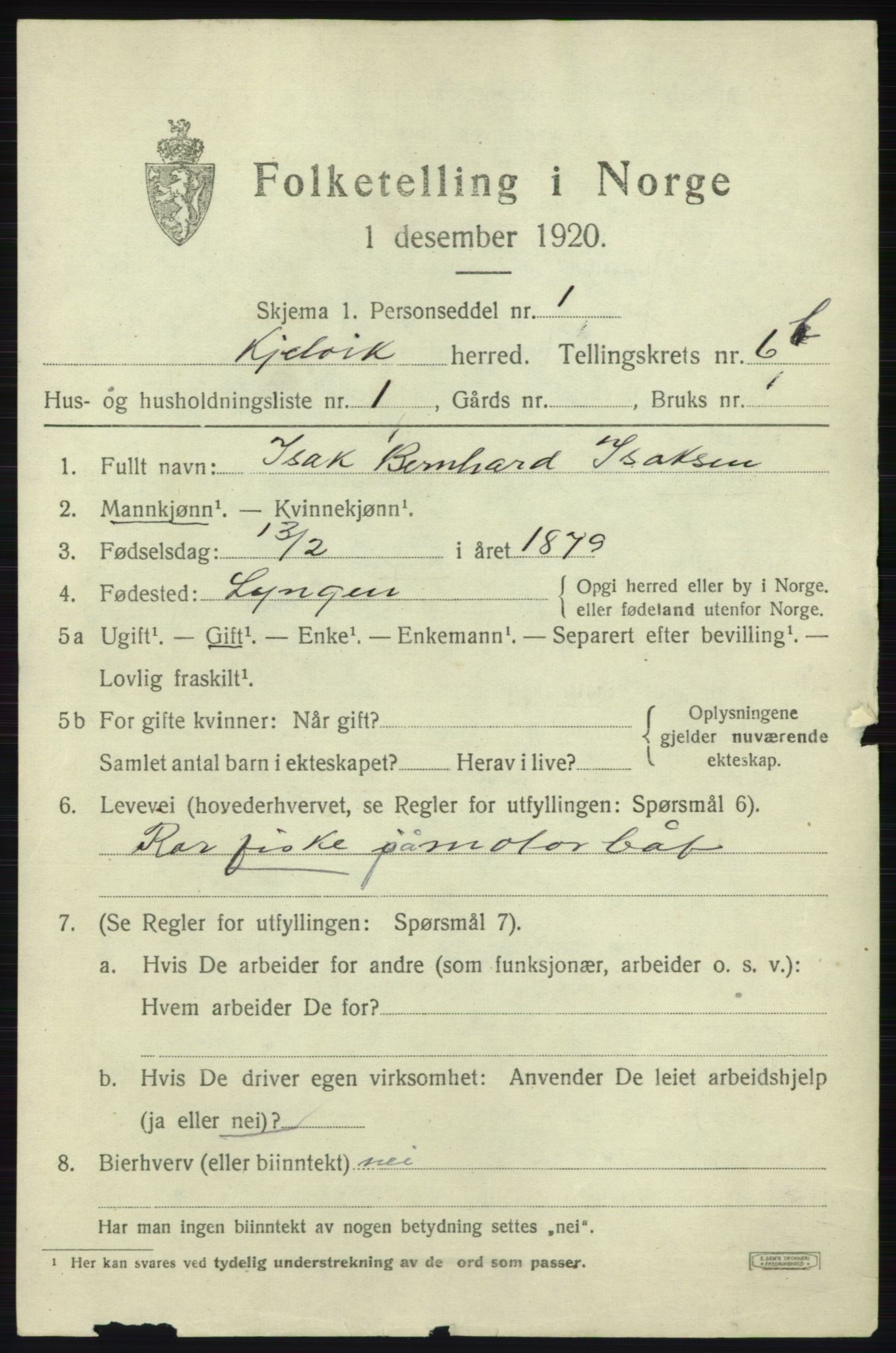 SATØ, 1920 census for Kjelvik, 1920, p. 3617