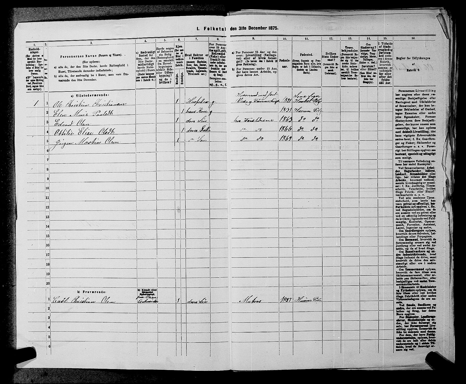 SAKO, 1875 census for 0628L Hurum/Hurum, 1875, p. 34