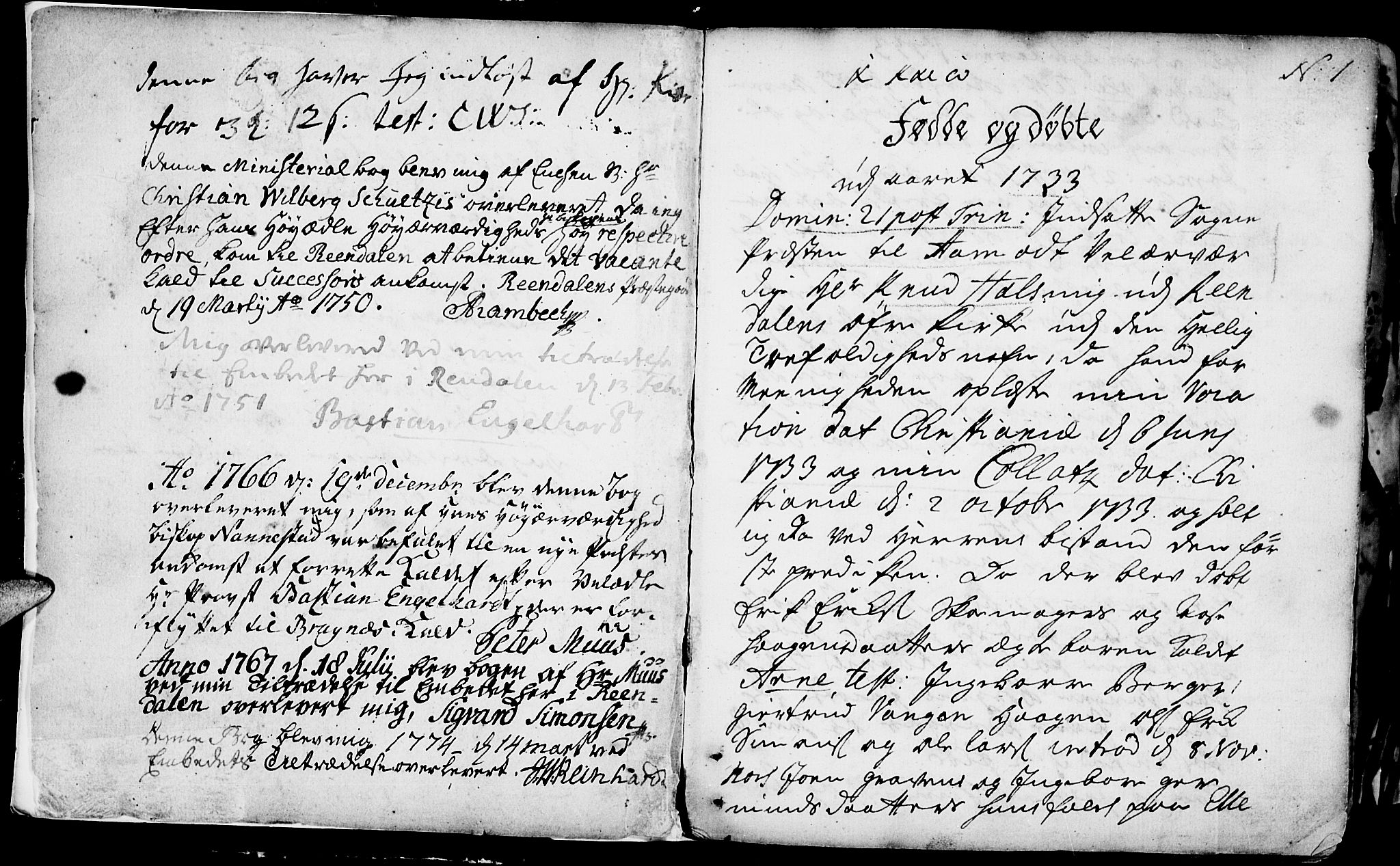 Rendalen prestekontor, SAH/PREST-054/H/Ha/Haa/L0001: Parish register (official) no. 1, 1733-1787, p. 1