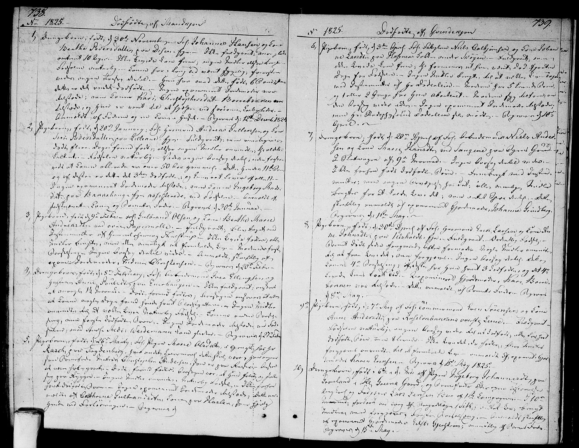 Aker prestekontor kirkebøker, SAO/A-10861/F/L0012: Parish register (official) no. 12, 1819-1828, p. 738-739