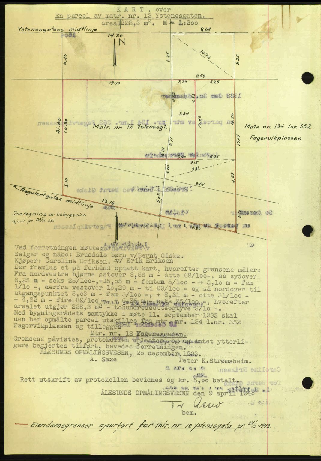 Ålesund byfogd, AV/SAT-A-4384: Mortgage book no. 34 II, 1938-1940, Diary no: : 554/1940