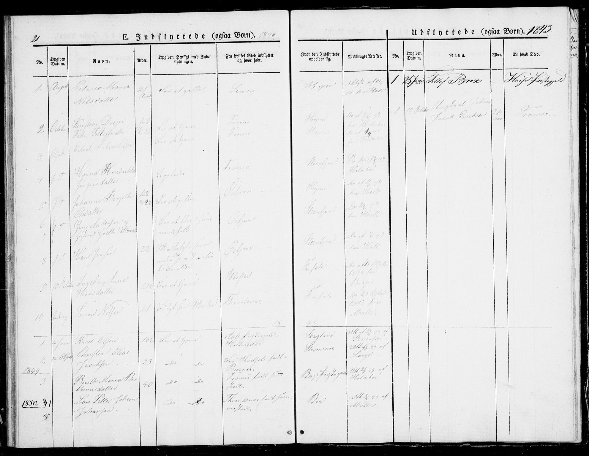 Berg sokneprestkontor, SATØ/S-1318/G/Ga/Gab/L0001klokker: Parish register (copy) no. 1, 1843-1851, p. 21