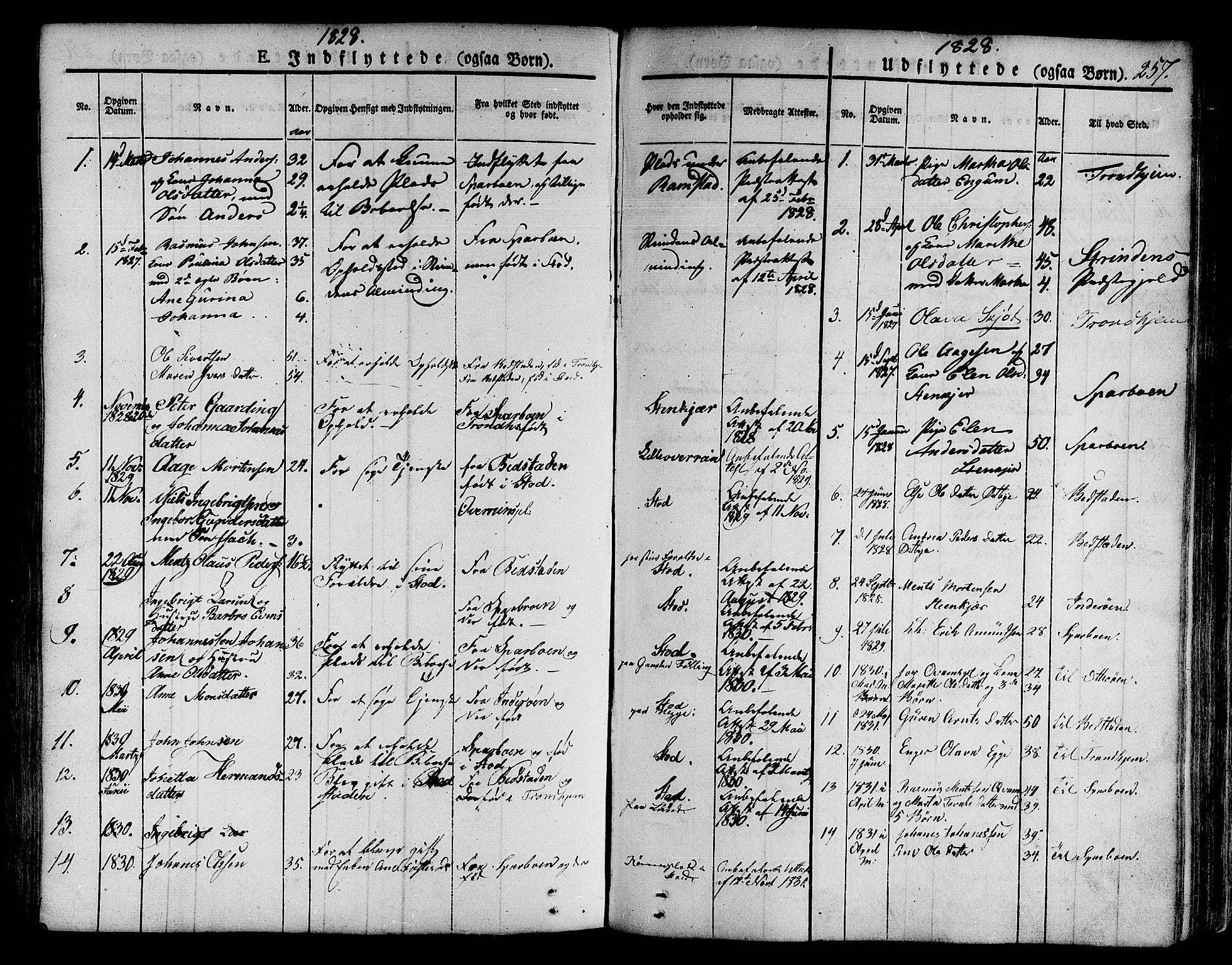 Ministerialprotokoller, klokkerbøker og fødselsregistre - Nord-Trøndelag, SAT/A-1458/746/L0445: Parish register (official) no. 746A04, 1826-1846, p. 257