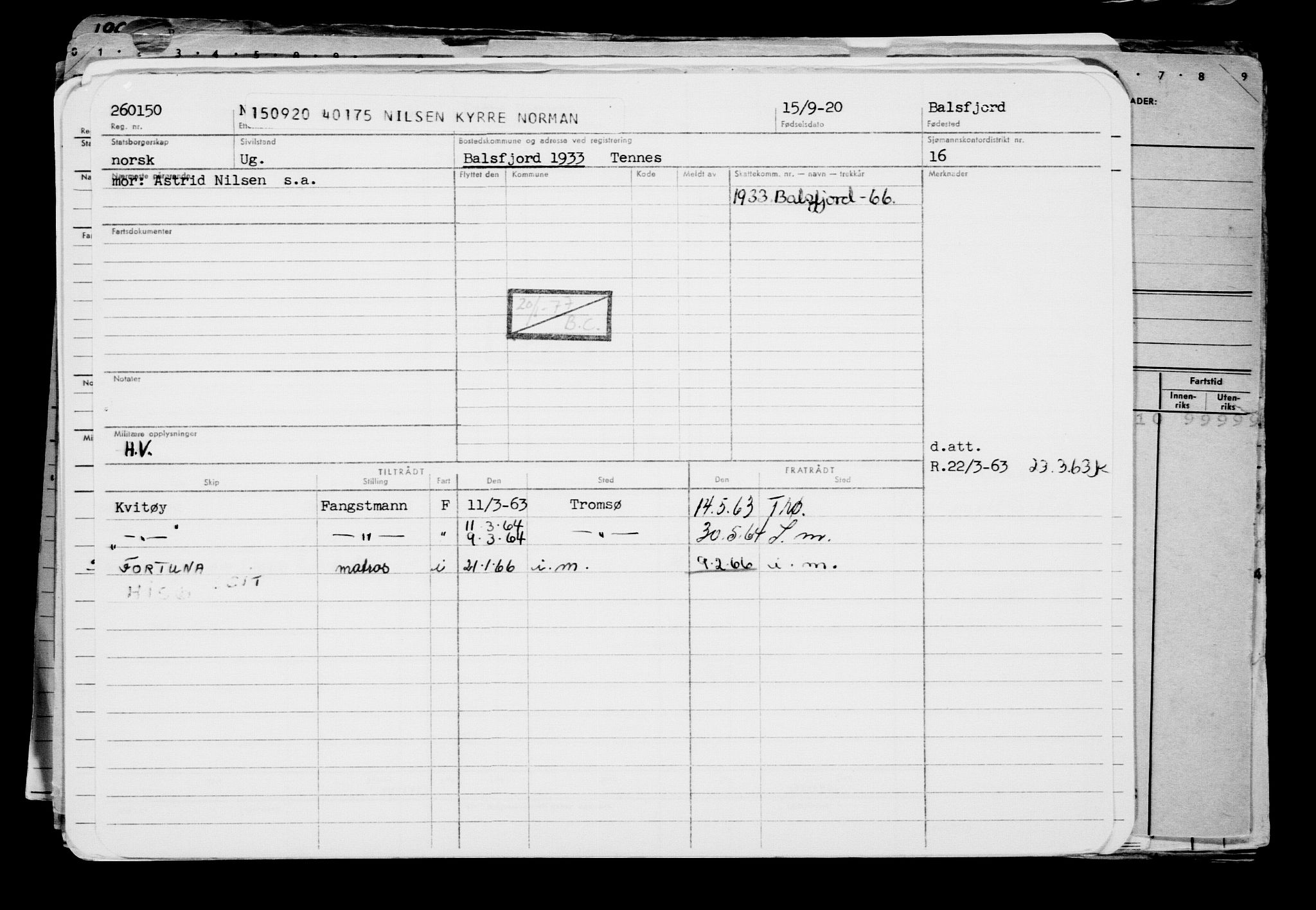 Direktoratet for sjømenn, AV/RA-S-3545/G/Gb/L0185: Hovedkort, 1920, p. 378