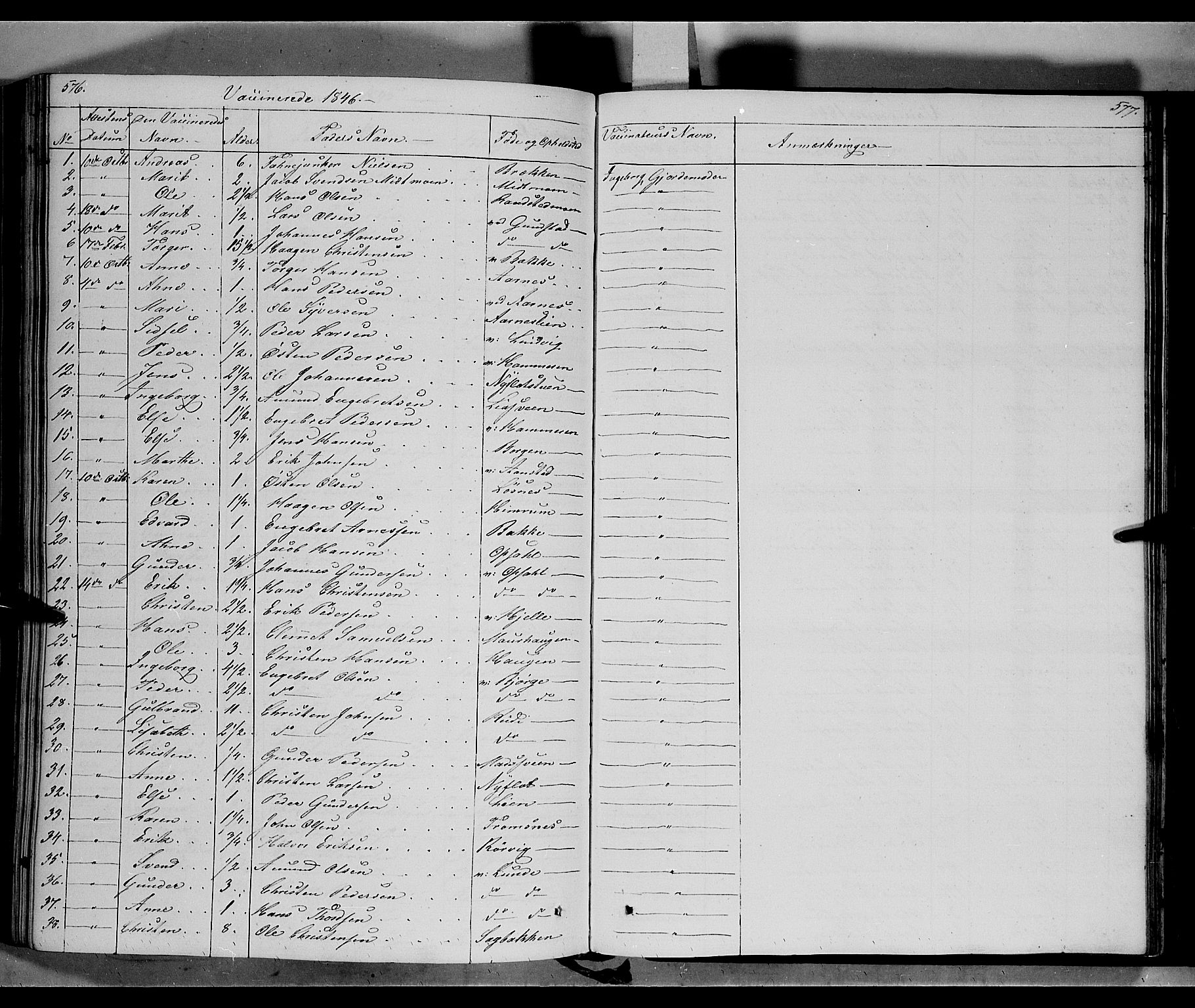 Ringebu prestekontor, SAH/PREST-082/H/Ha/Haa/L0005: Parish register (official) no. 5, 1839-1848, p. 576-577