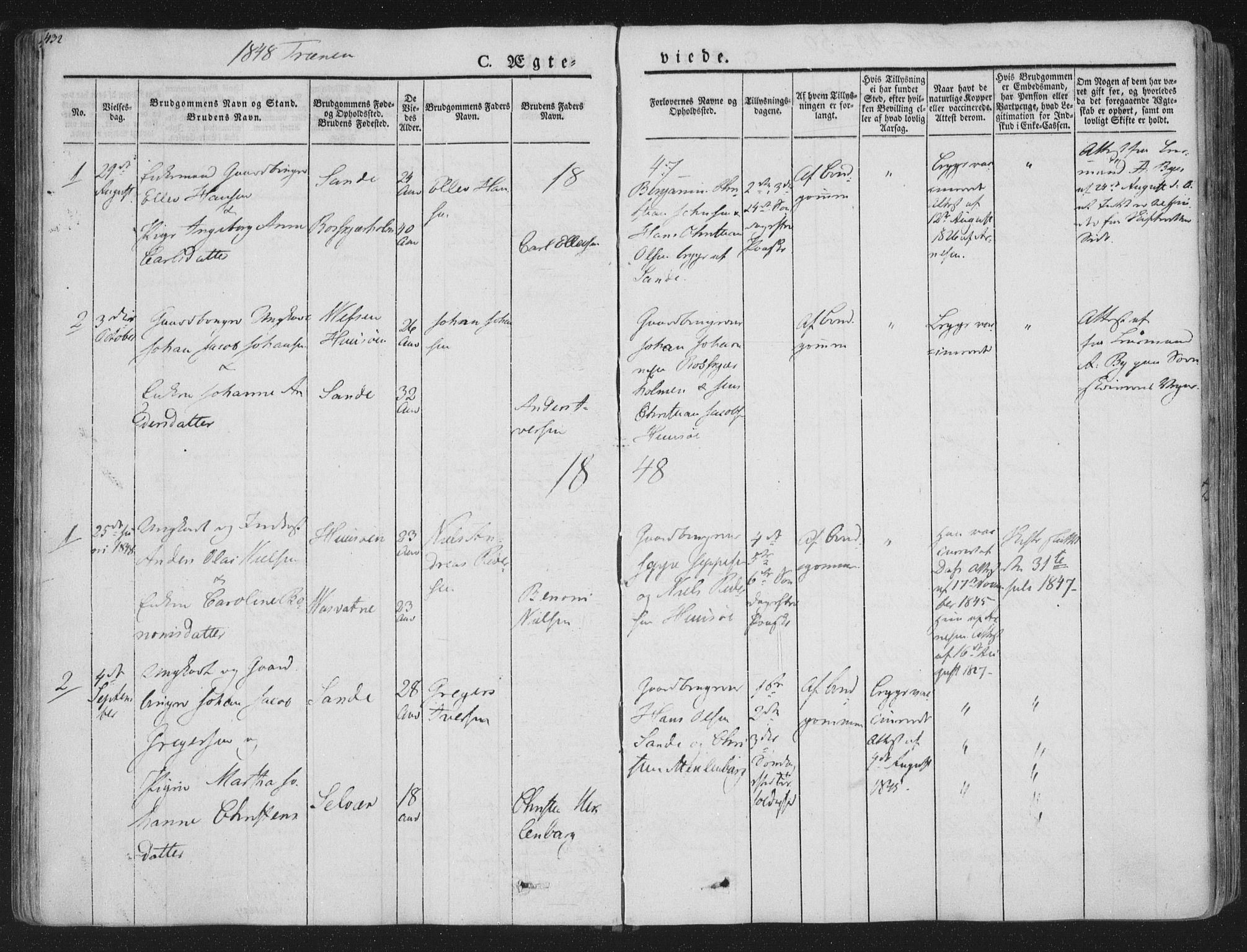 Ministerialprotokoller, klokkerbøker og fødselsregistre - Nordland, SAT/A-1459/839/L0566: Parish register (official) no. 839A03, 1825-1862, p. 432