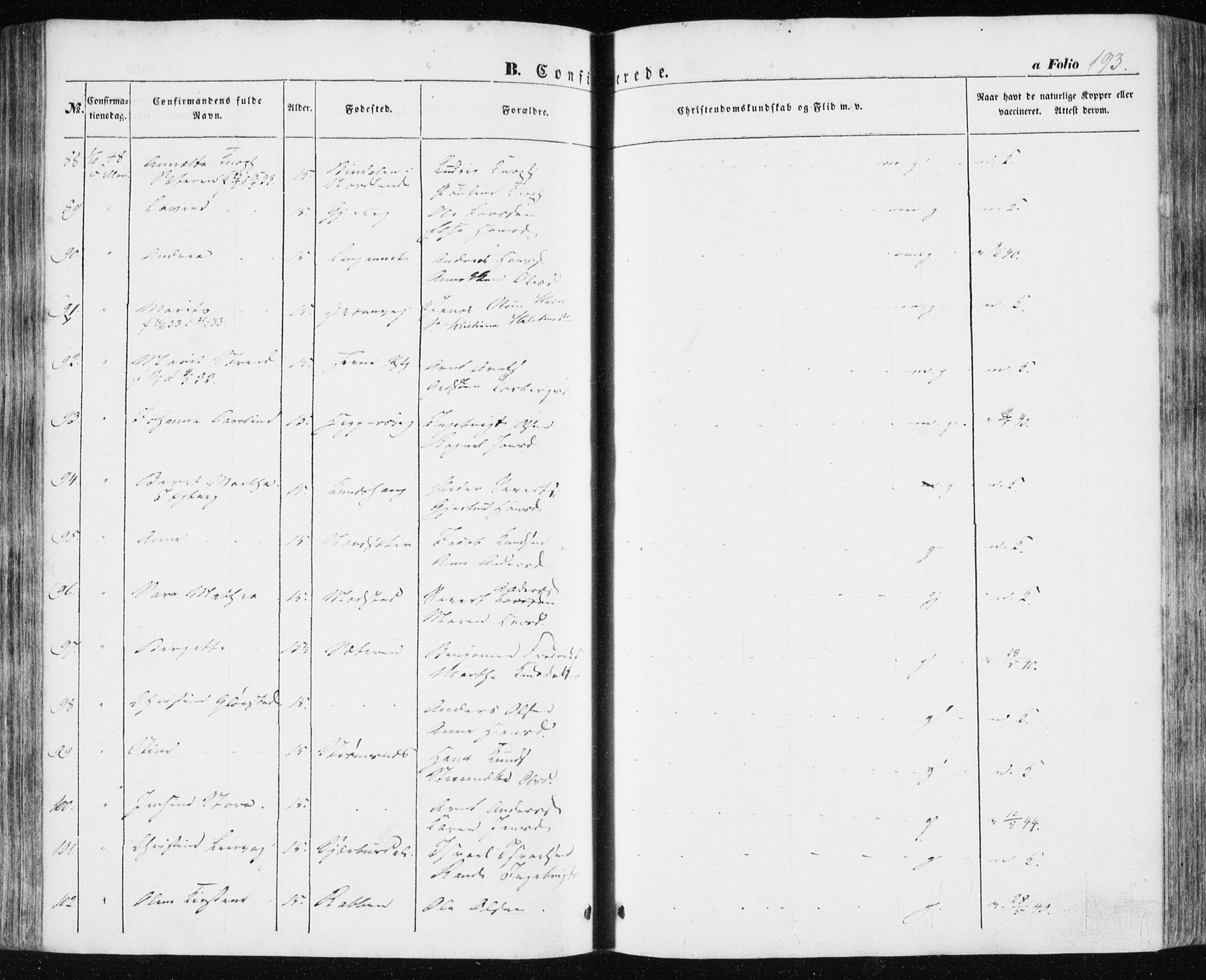 Ministerialprotokoller, klokkerbøker og fødselsregistre - Sør-Trøndelag, AV/SAT-A-1456/634/L0529: Parish register (official) no. 634A05, 1843-1851, p. 193