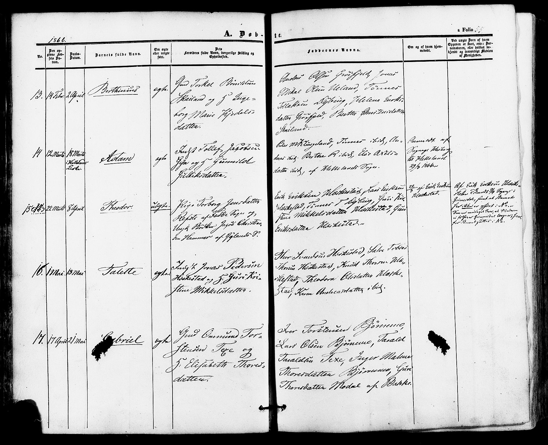 Lund sokneprestkontor, AV/SAST-A-101809/S06/L0010: Parish register (official) no. A 9, 1854-1886, p. 55